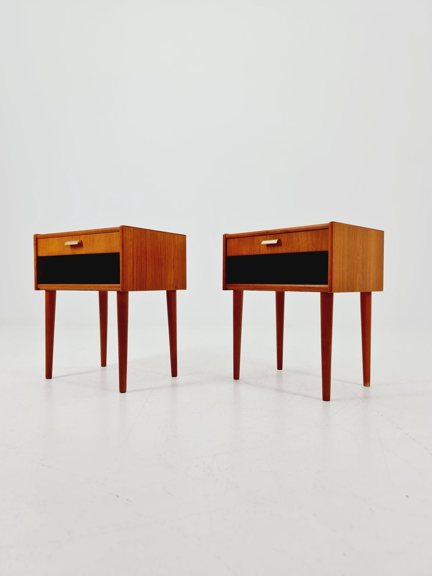 Mid century Danish teak side tables/ Bedside tables/ Nightstands, Denmark, 1960s, set of 2