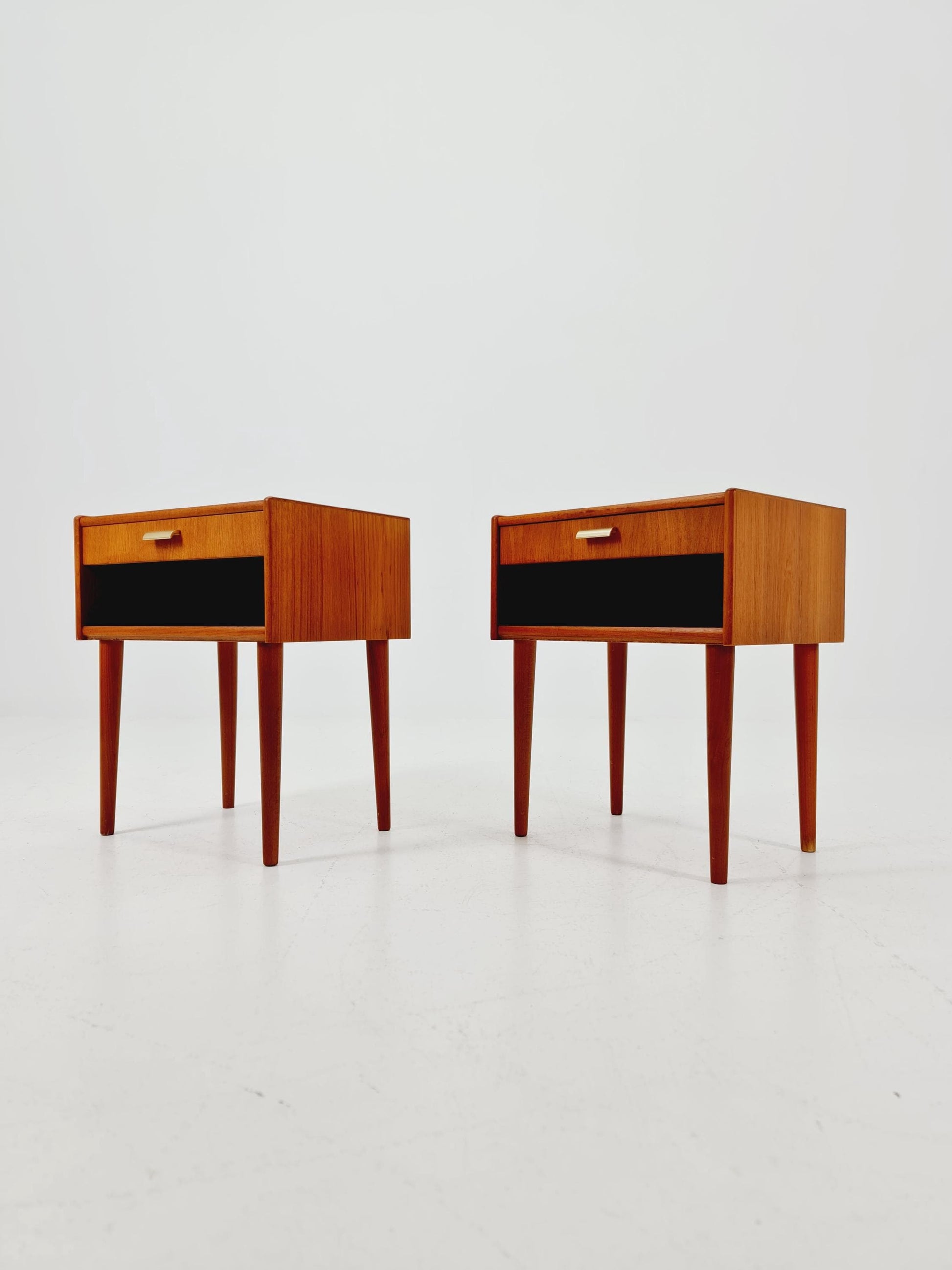 Mid century Danish teak side tables/ Bedside tables/ Nightstands, Denmark, 1960s, set of 2
