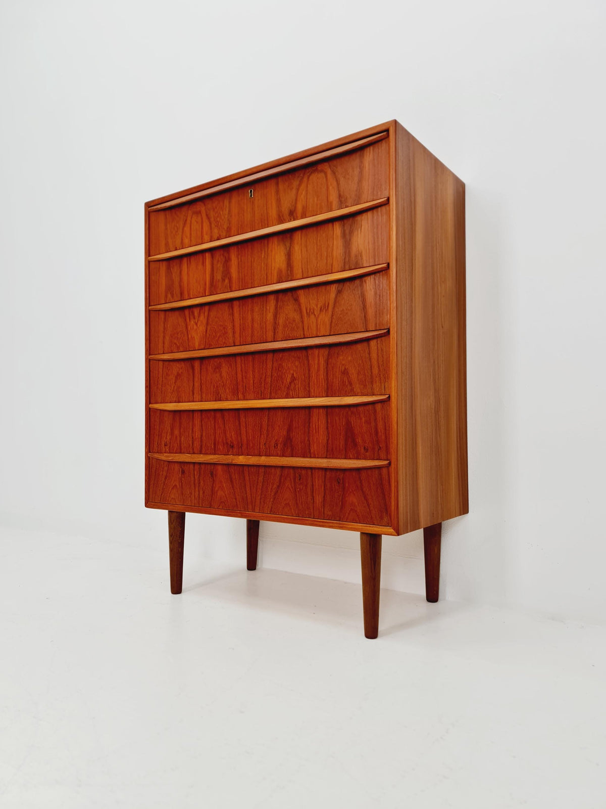 Midcentury danish design chest of drawers tallboy By Tylvad Hansen 1960s