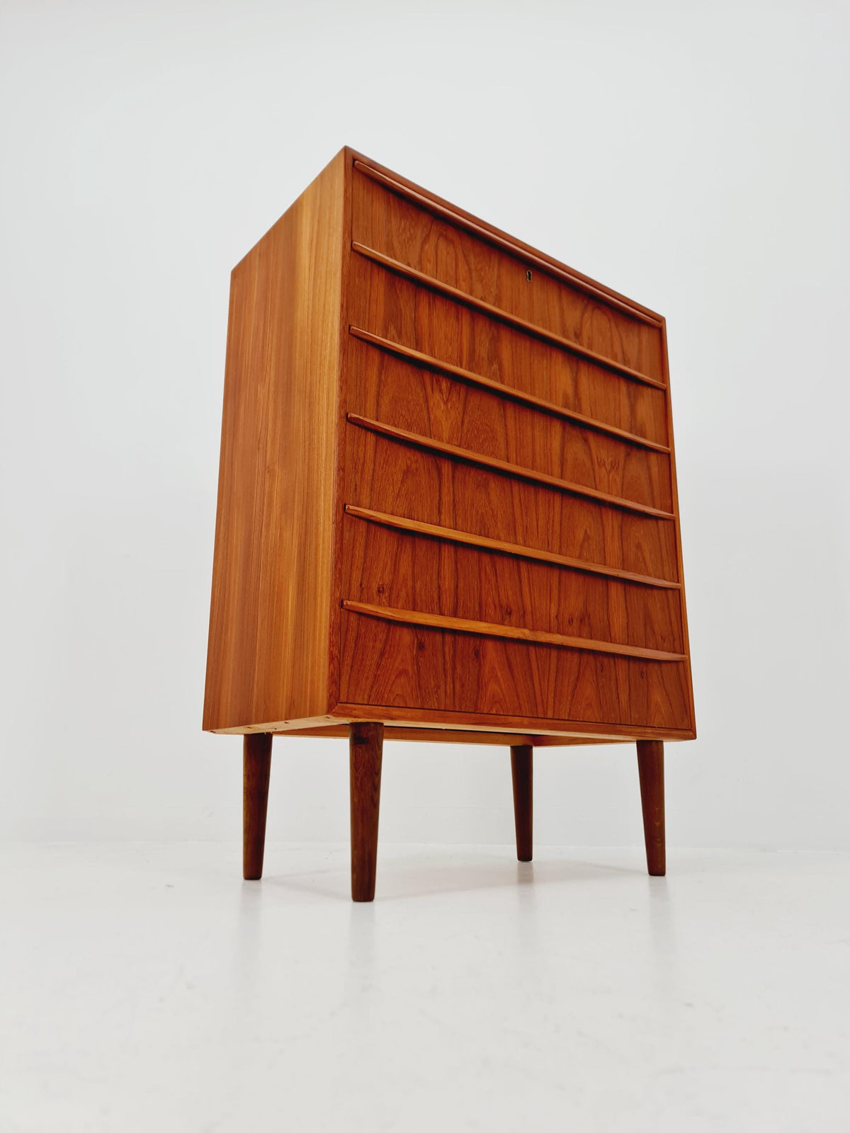 Midcentury danish design chest of drawers tallboy By Tylvad Hansen 1960s