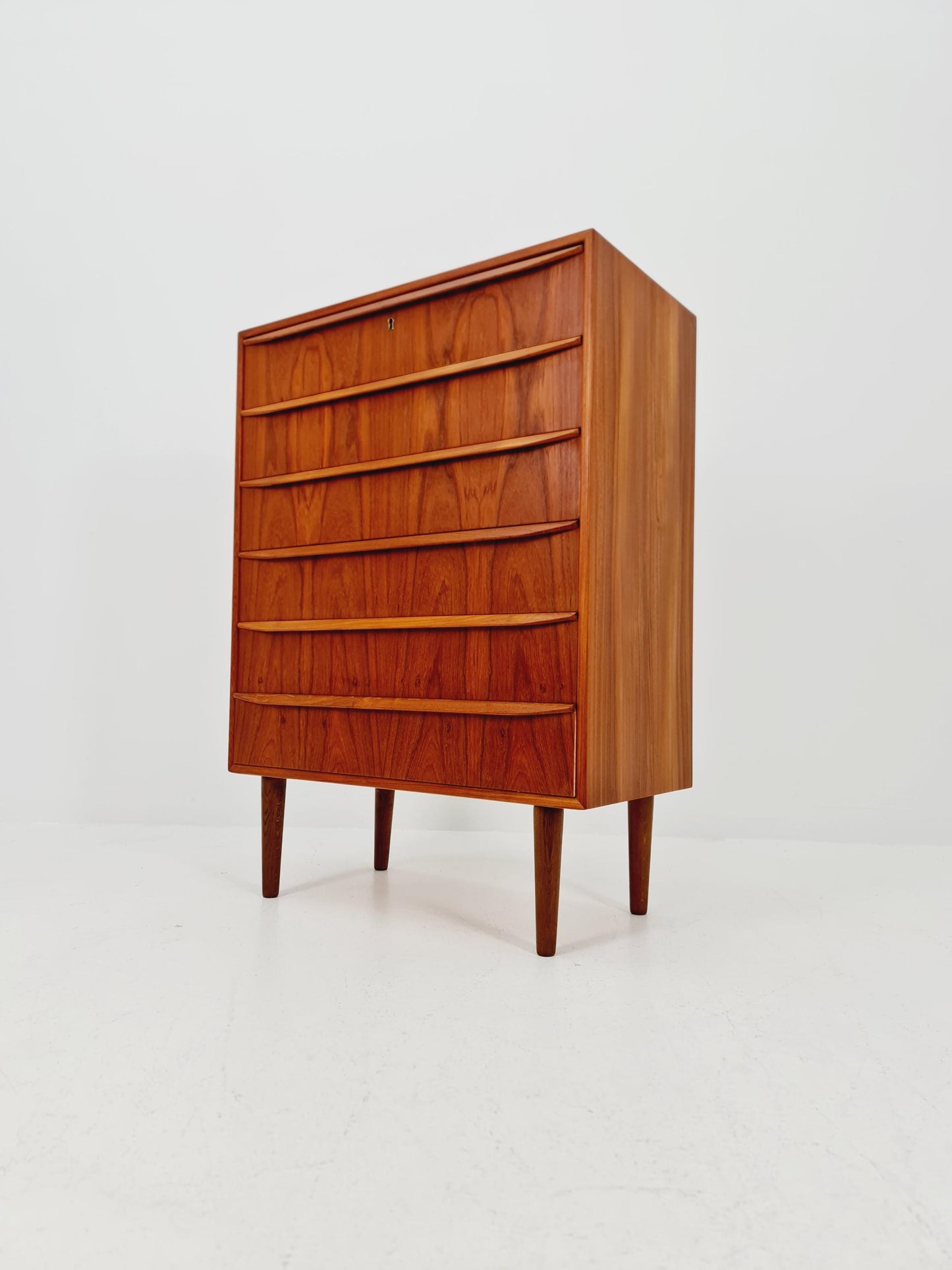 Midcentury danish design chest of drawers tallboy By Tylvad Hansen 1960s