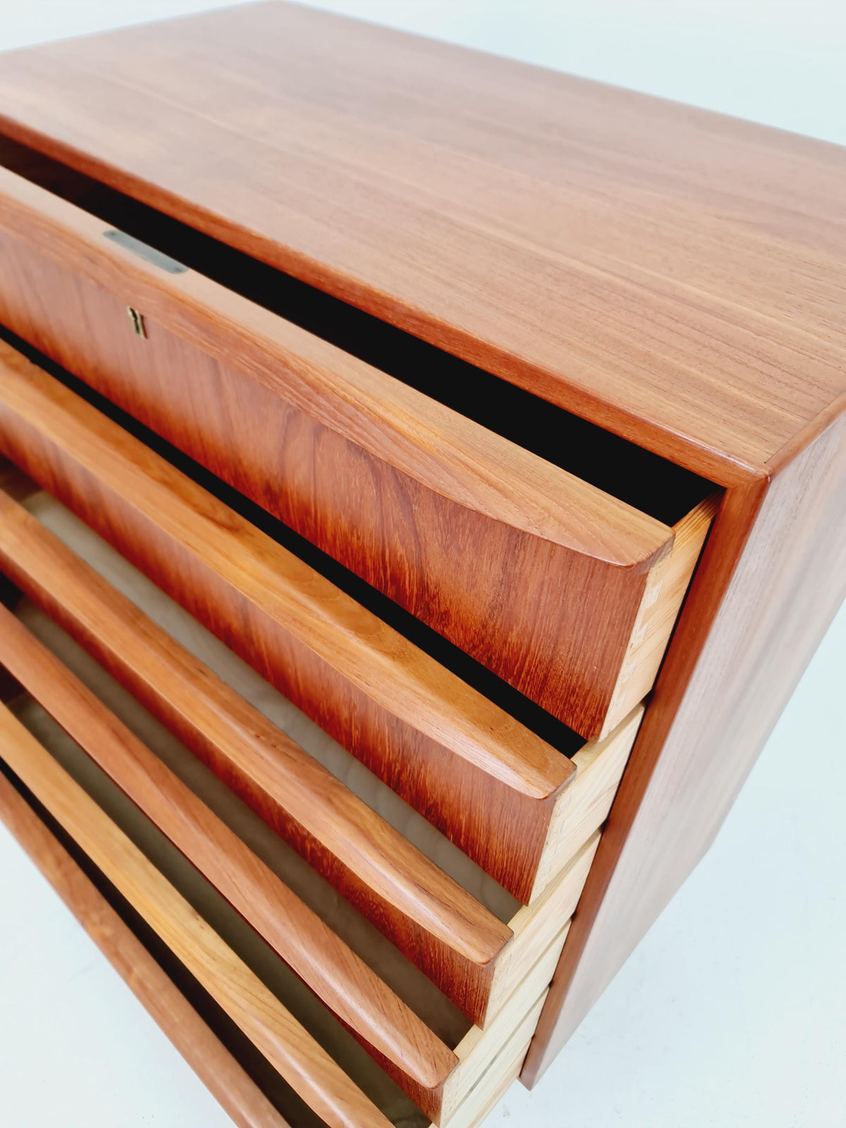 Midcentury danish design chest of drawers tallboy By Tylvad Hansen 1960s