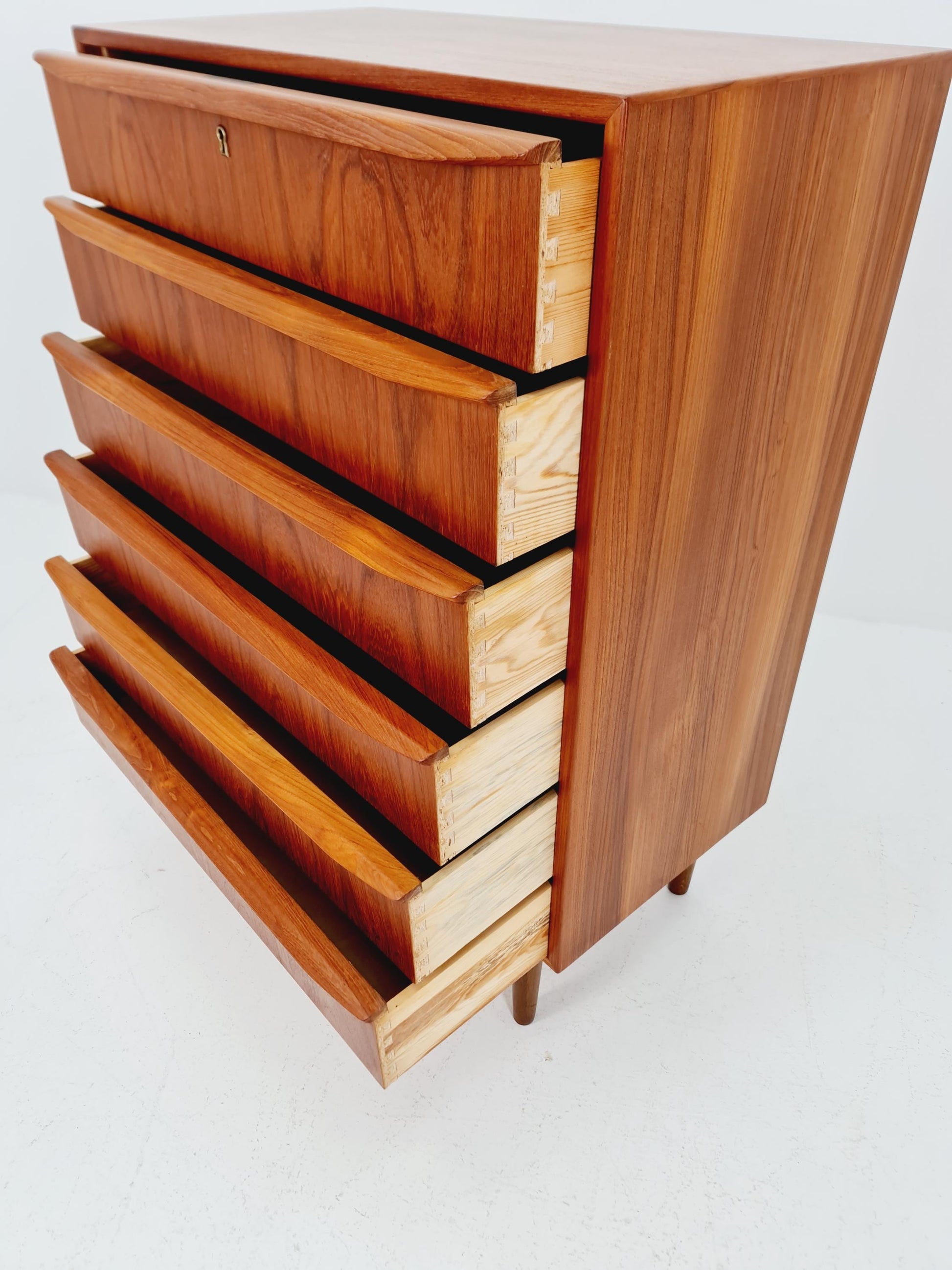Midcentury danish design chest of drawers tallboy By Tylvad Hansen 1960s