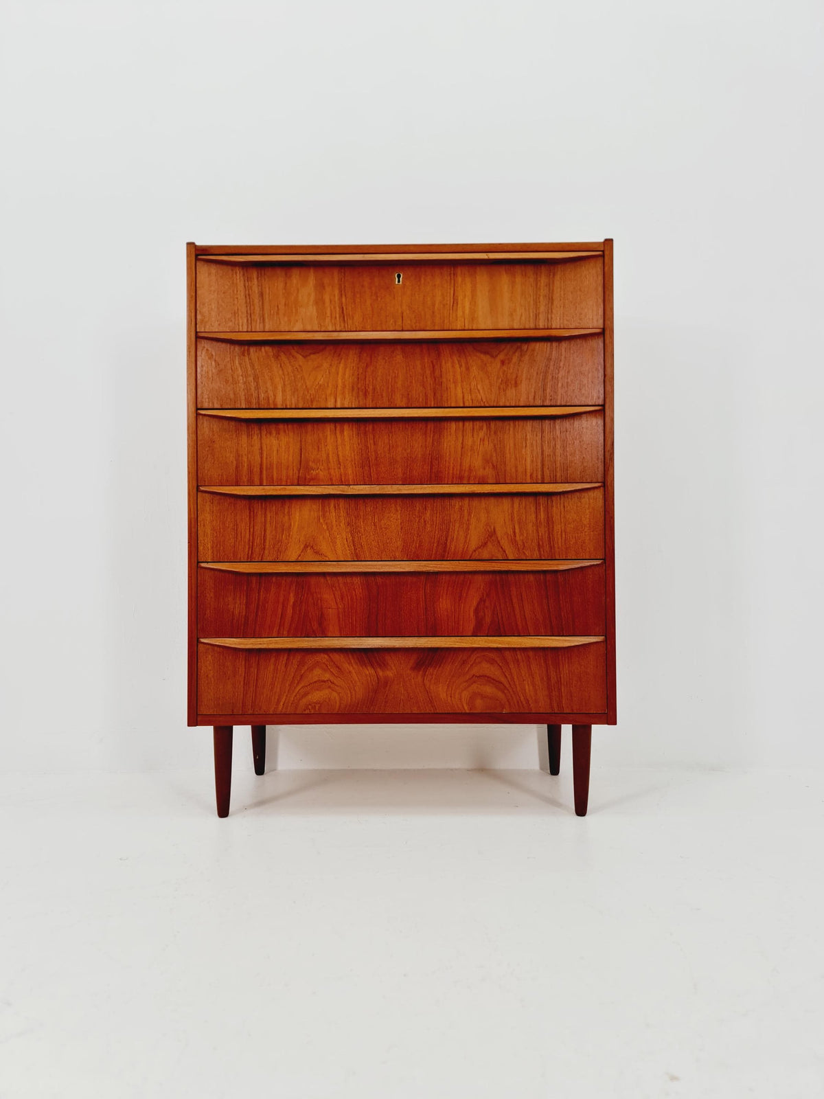 Midcentury danish design chest of drawers tallboy 1960s