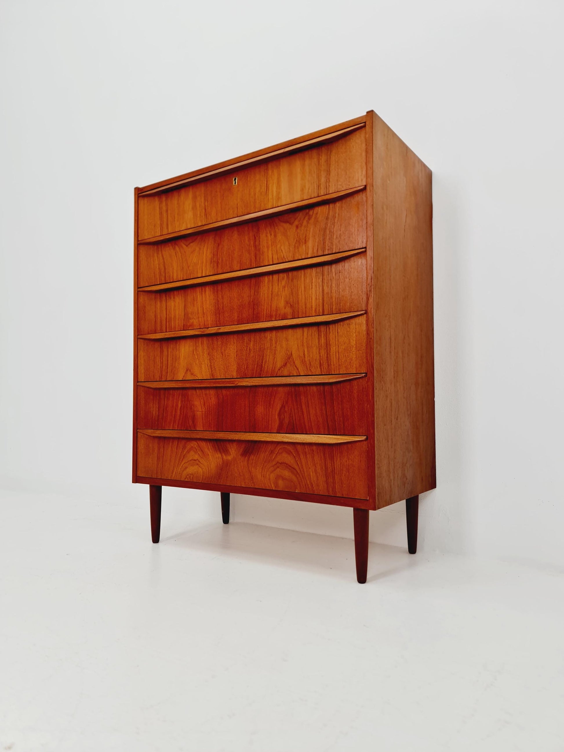 Midcentury danish design chest of drawers tallboy 1960s