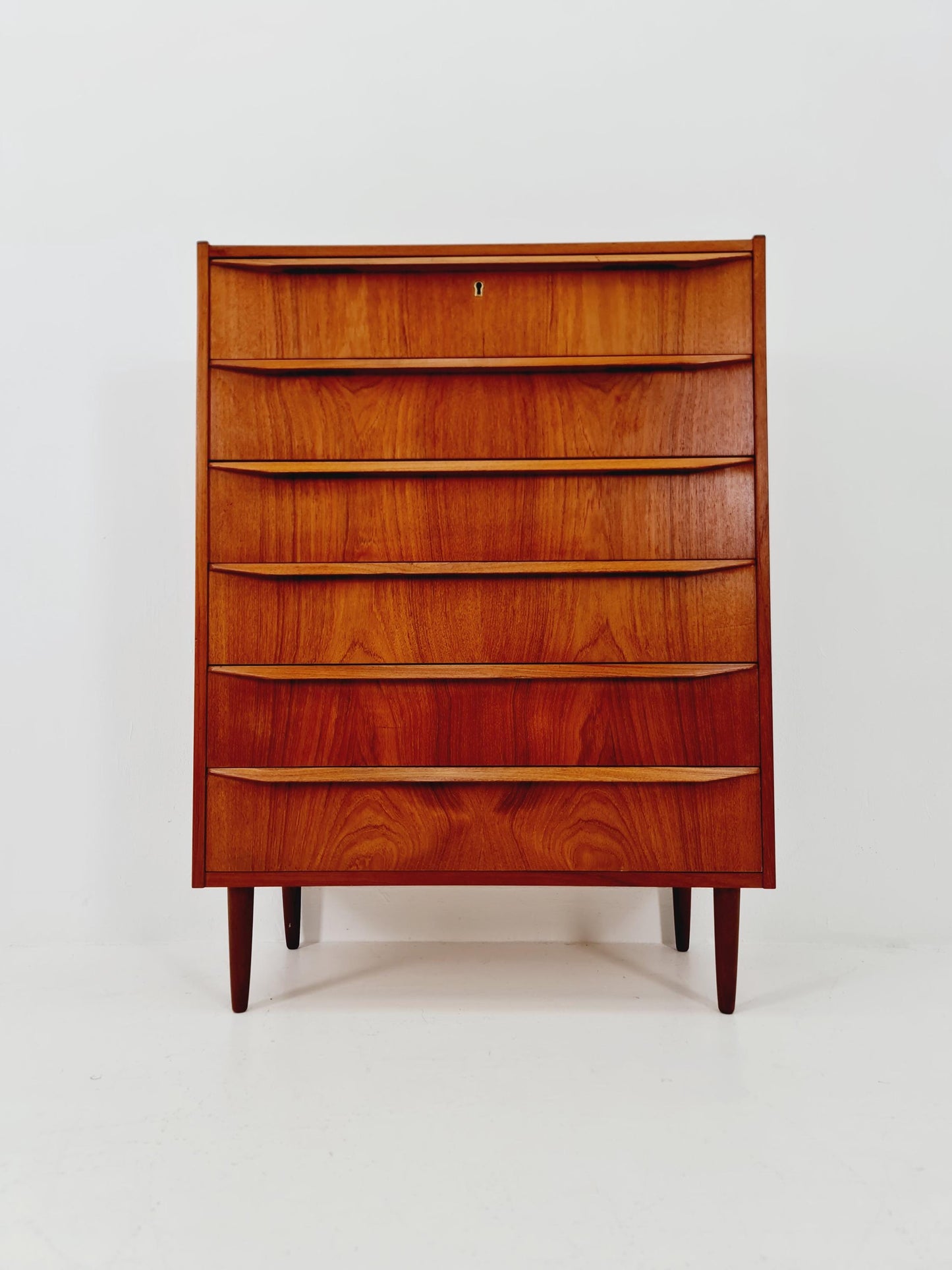 Midcentury danish design chest of drawers tallboy 1960s