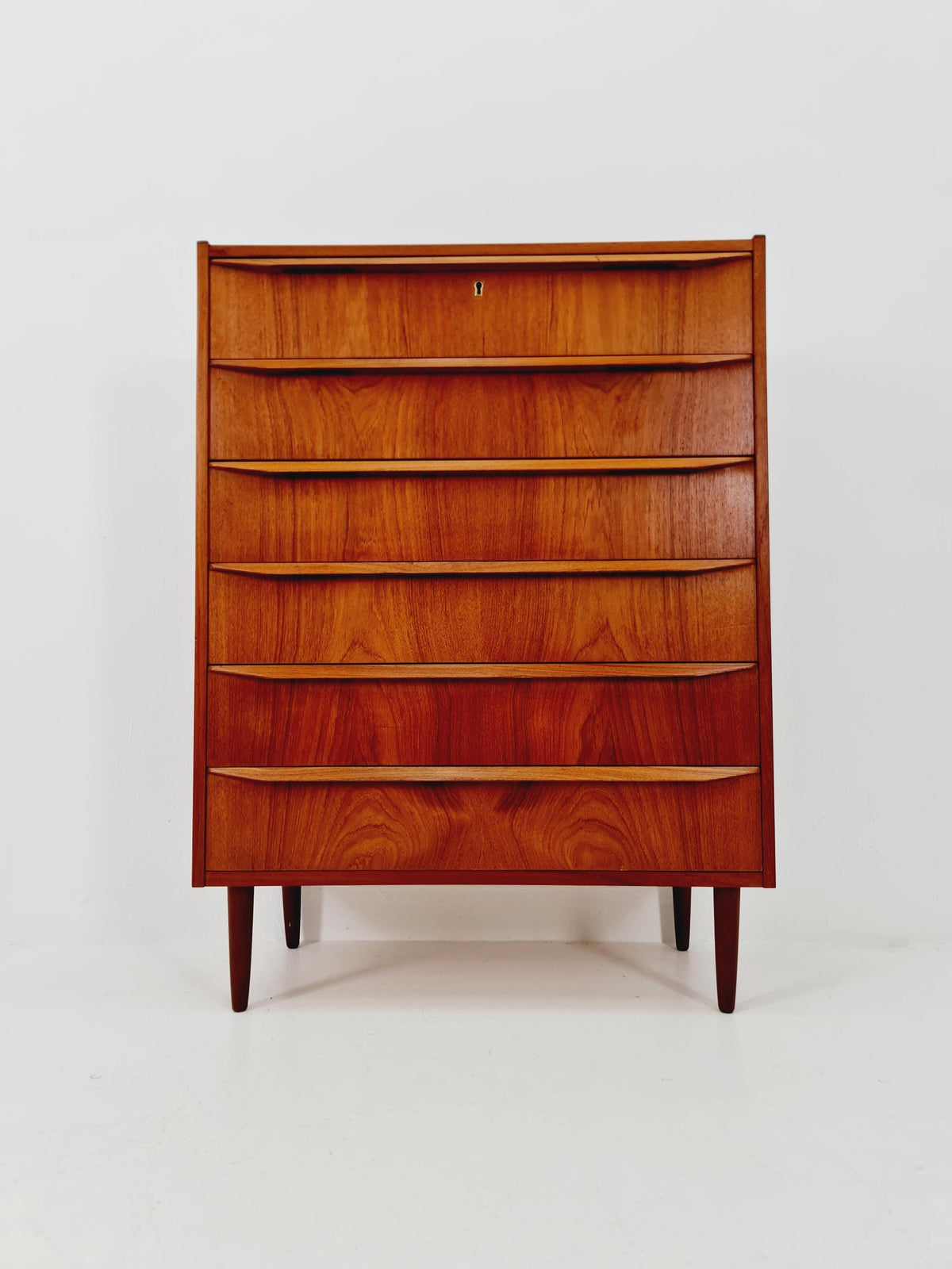 Midcentury danish design chest of drawers tallboy 1960s