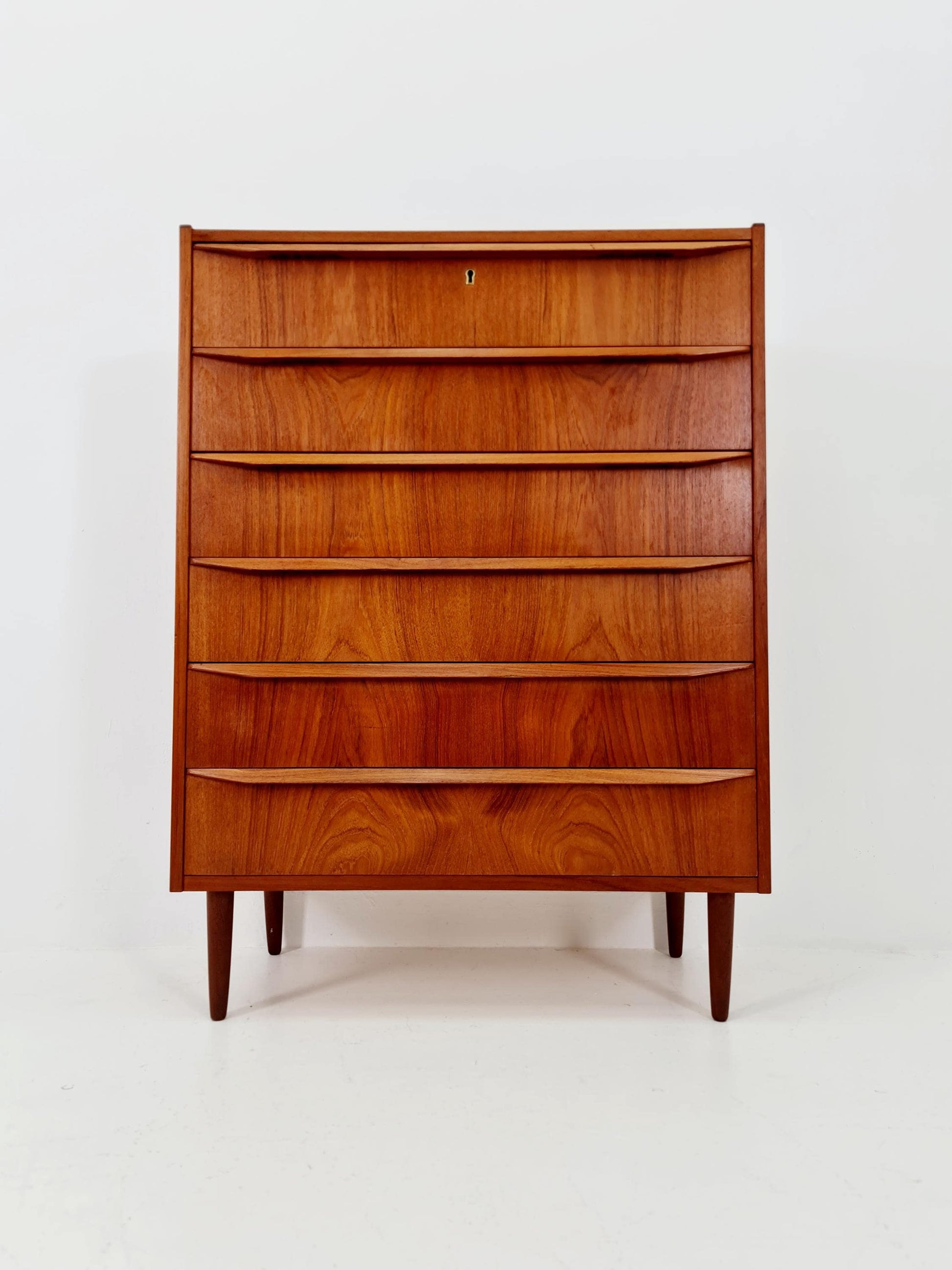 Midcentury danish design chest of drawers tallboy 1960s