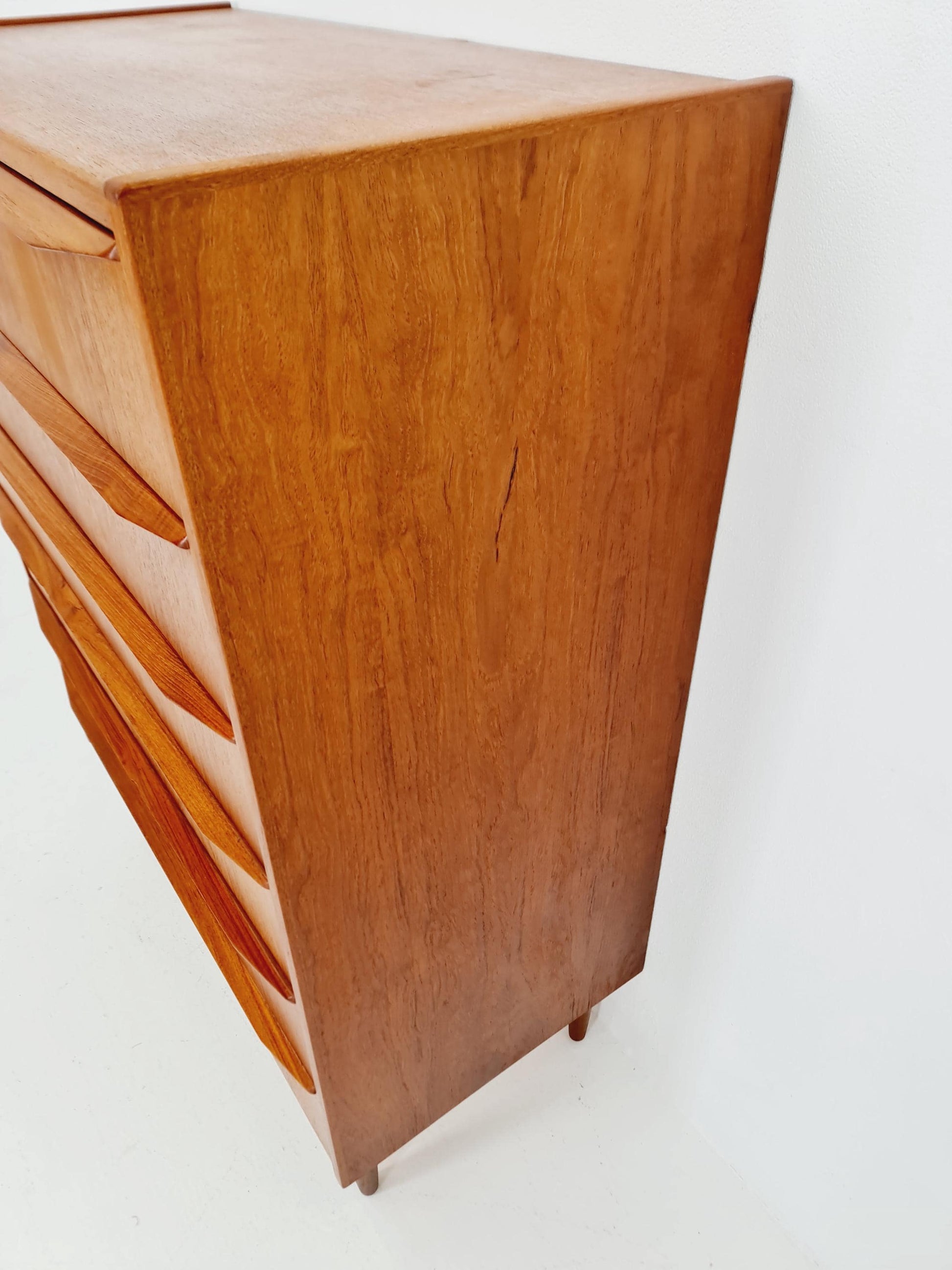 Midcentury danish design chest of drawers tallboy 1960s