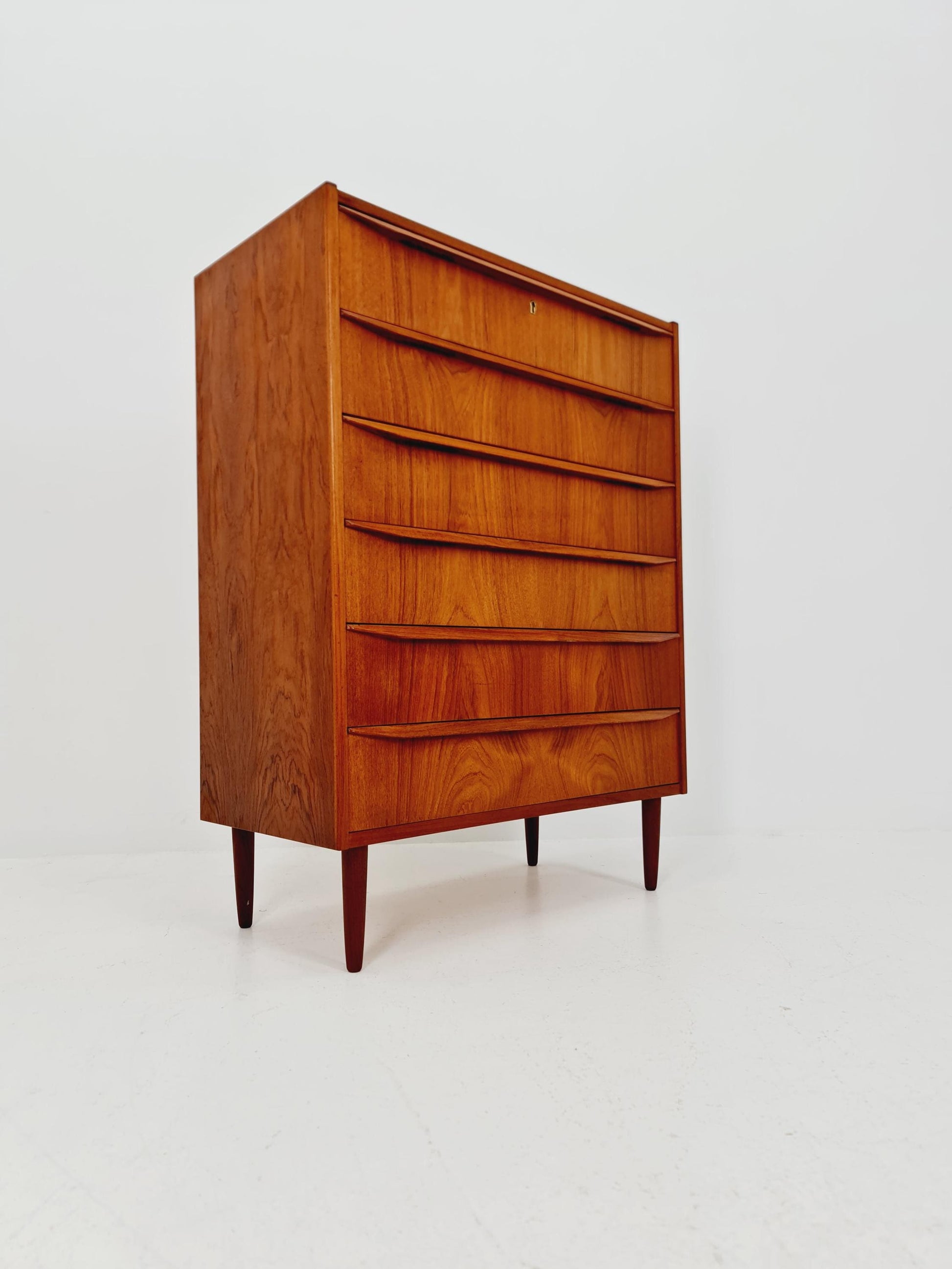 Midcentury danish design chest of drawers tallboy 1960s