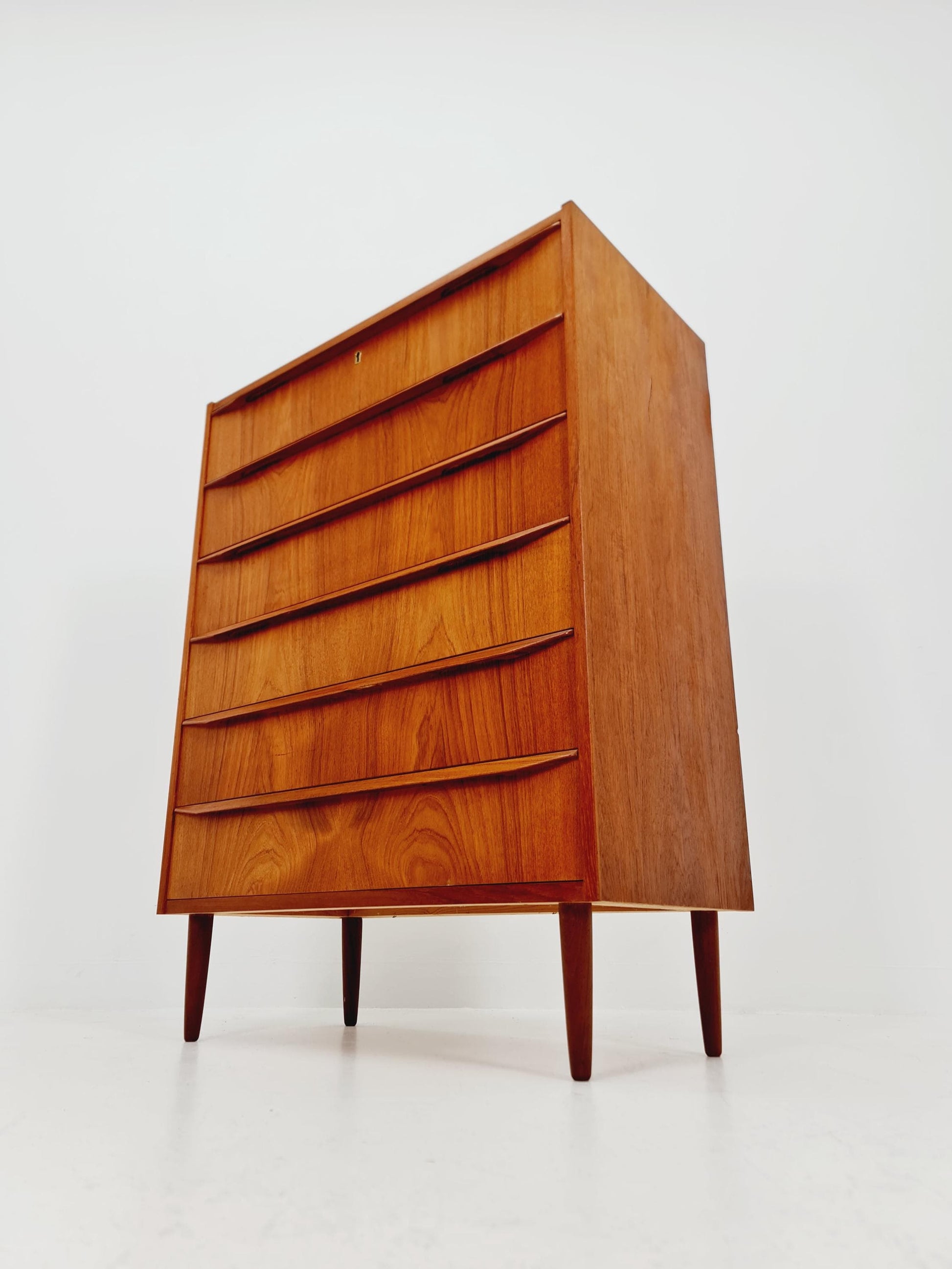 Midcentury danish design chest of drawers tallboy 1960s
