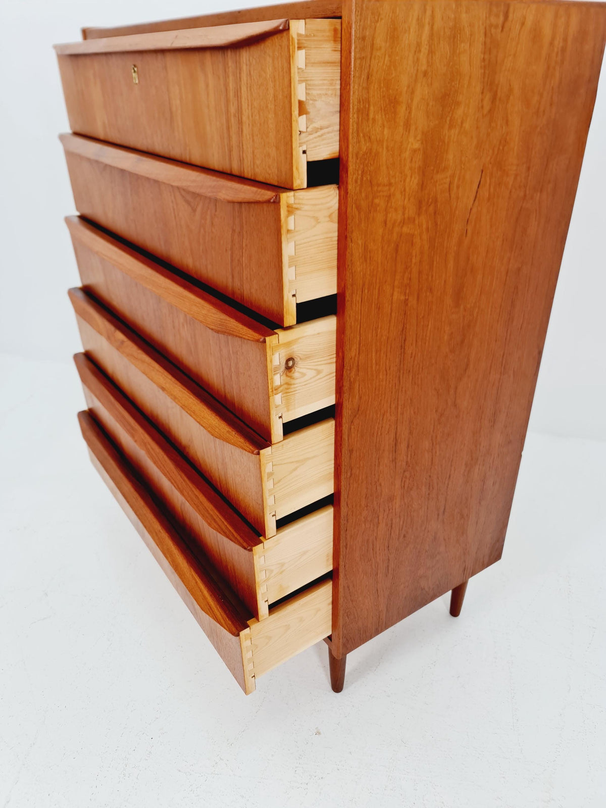 Midcentury danish design chest of drawers tallboy 1960s