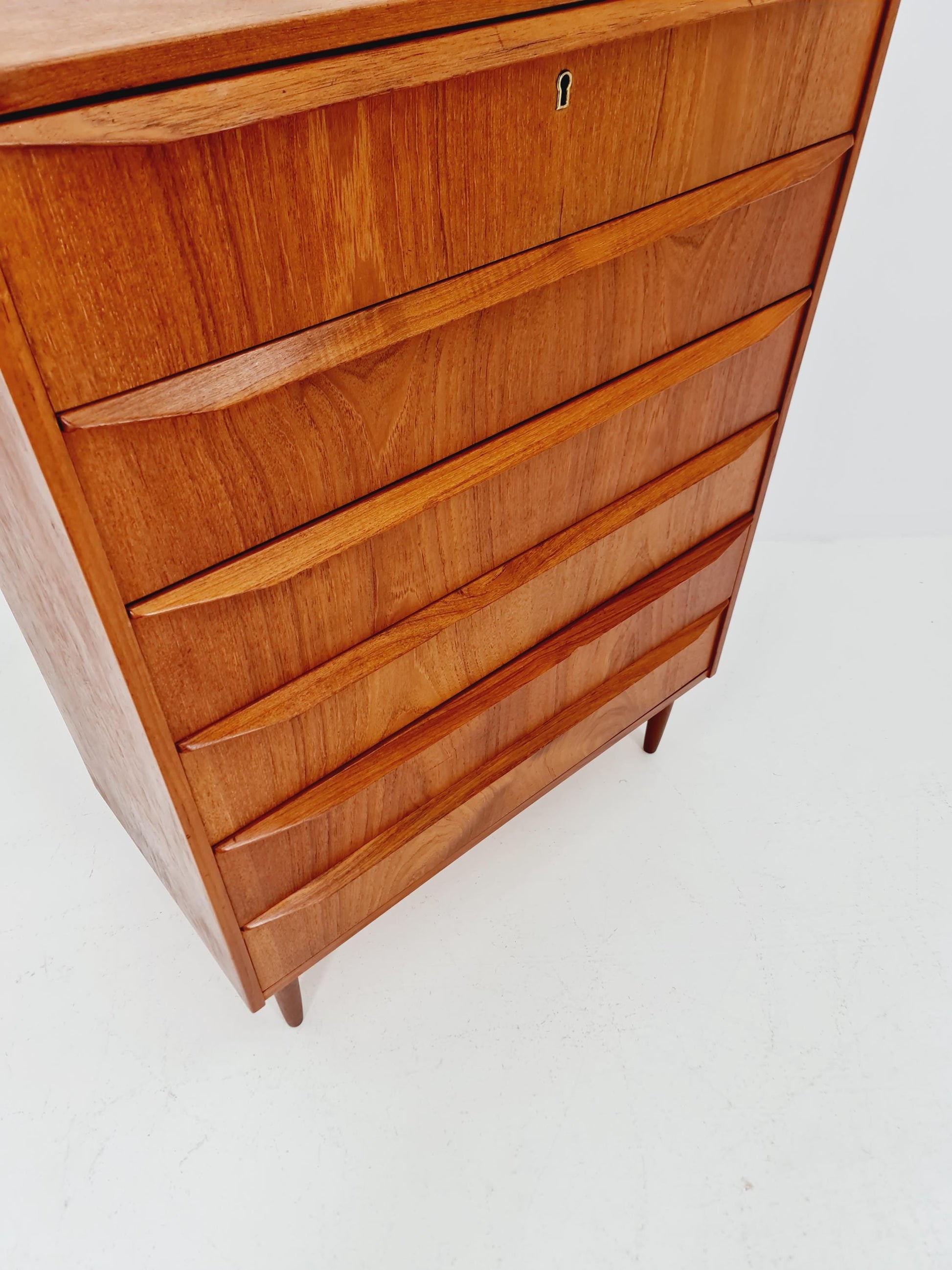 Midcentury danish design chest of drawers tallboy 1960s