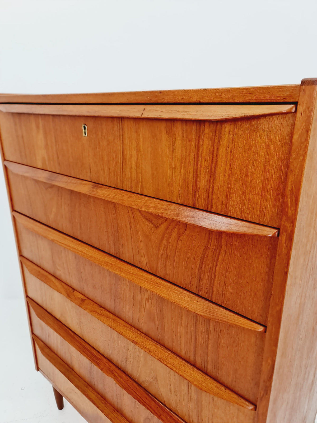 Midcentury danish design chest of drawers tallboy 1960s