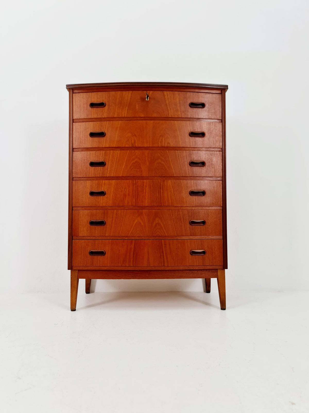 Midcentury danish design chest of drawers tallboy 1960s