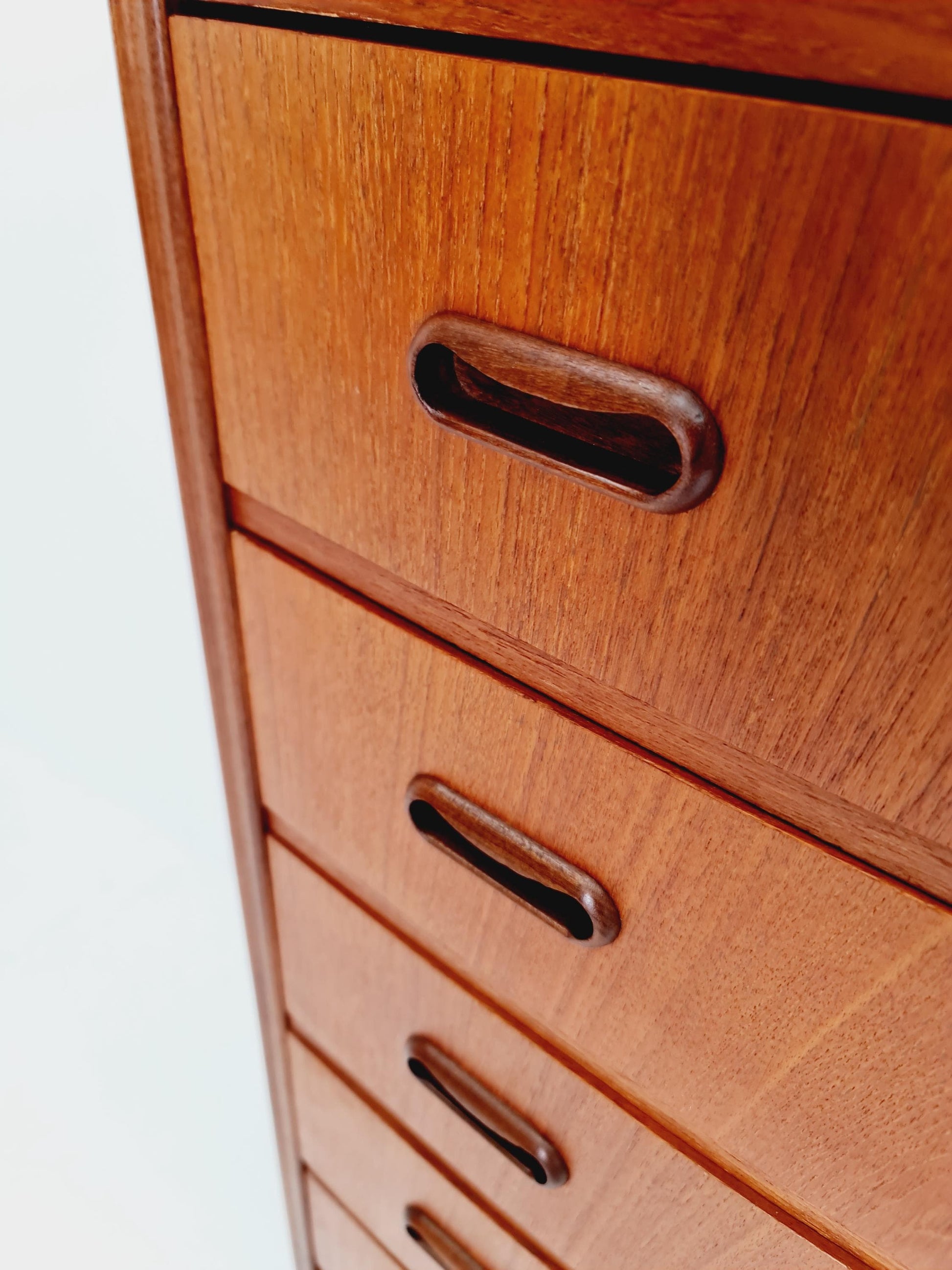 Midcentury danish design chest of drawers tallboy 1960s