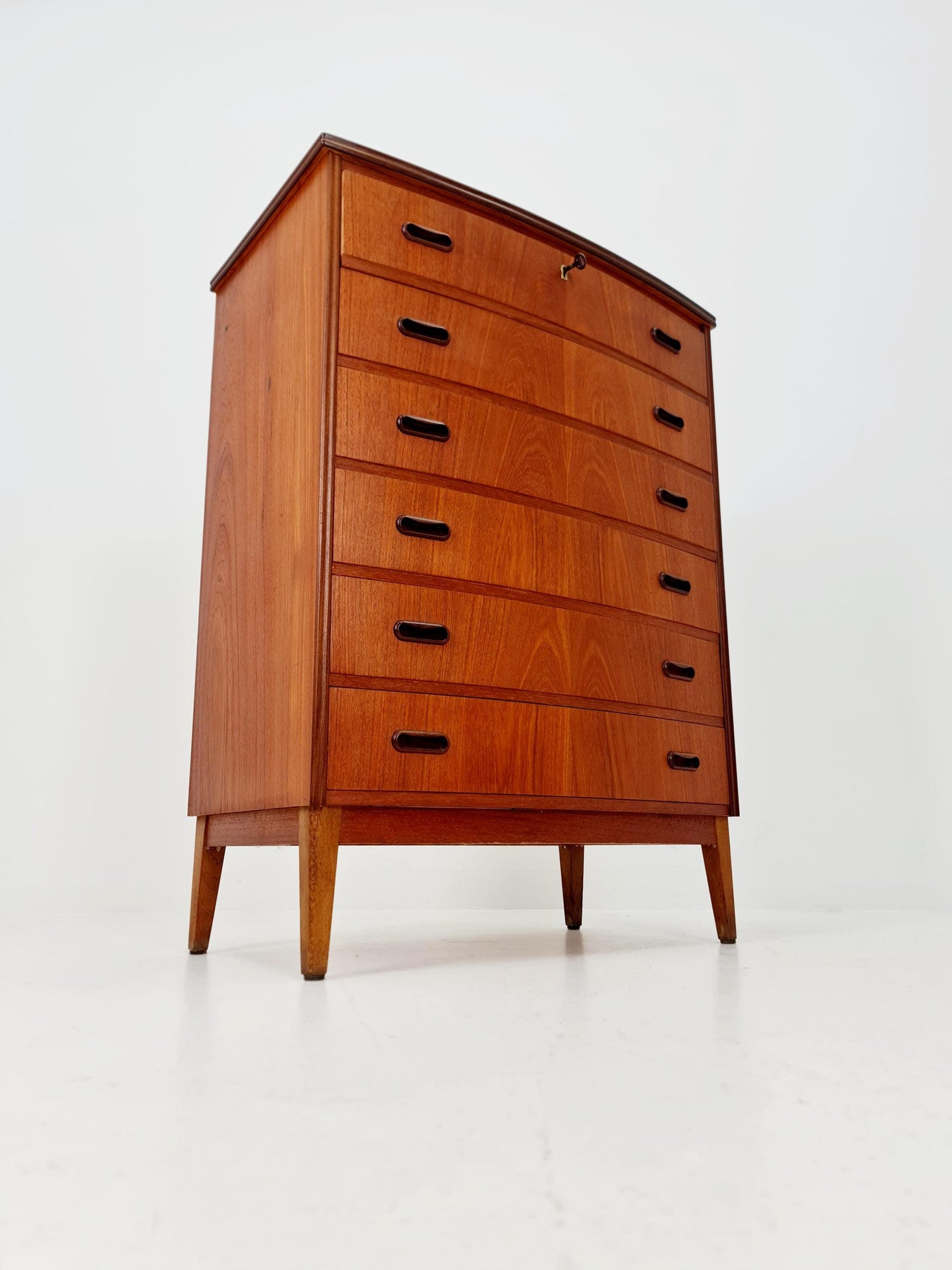 Midcentury danish design chest of drawers tallboy 1960s