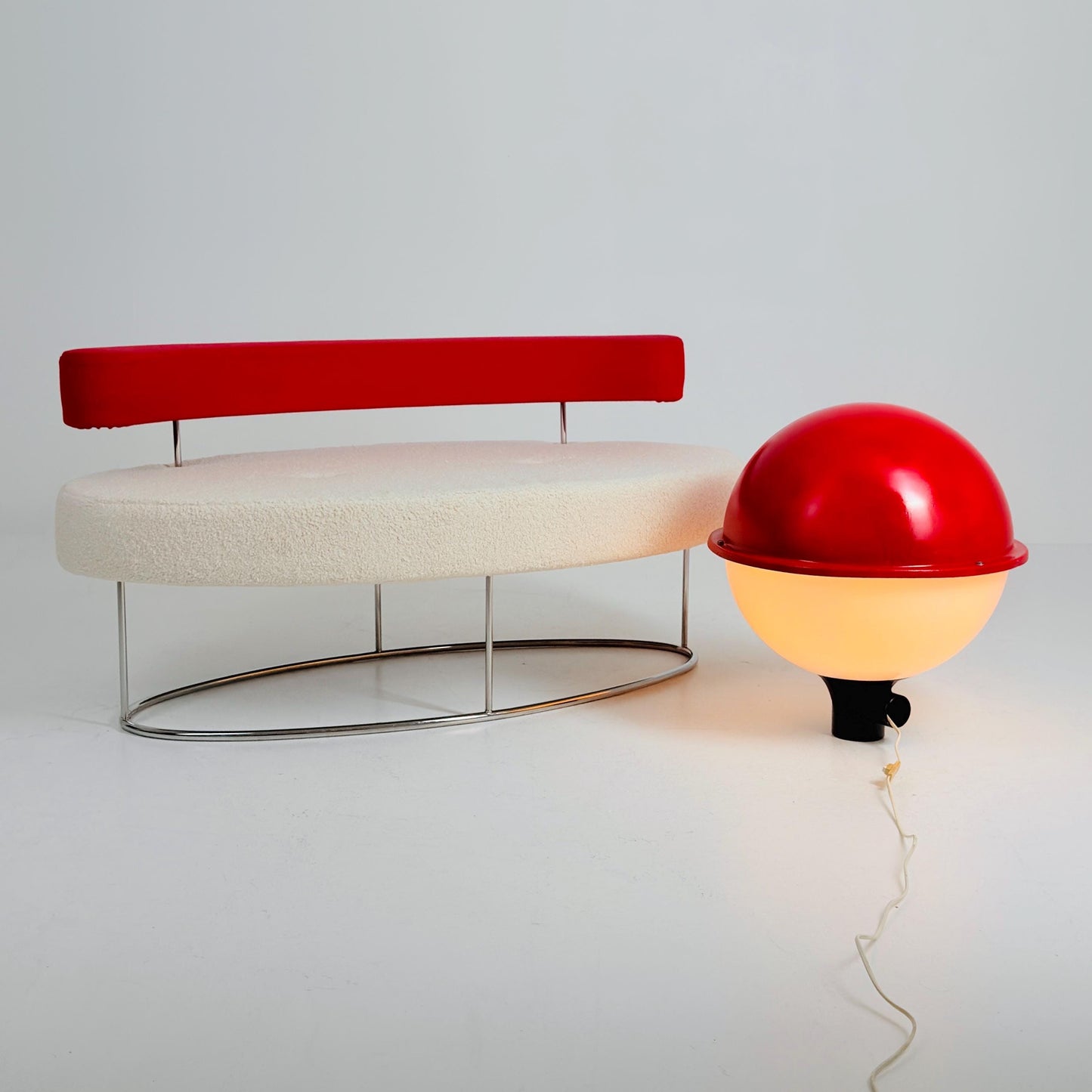 Rare Space Age Poké Ball Table Lamp / Floor Lamp, Germany 1980s