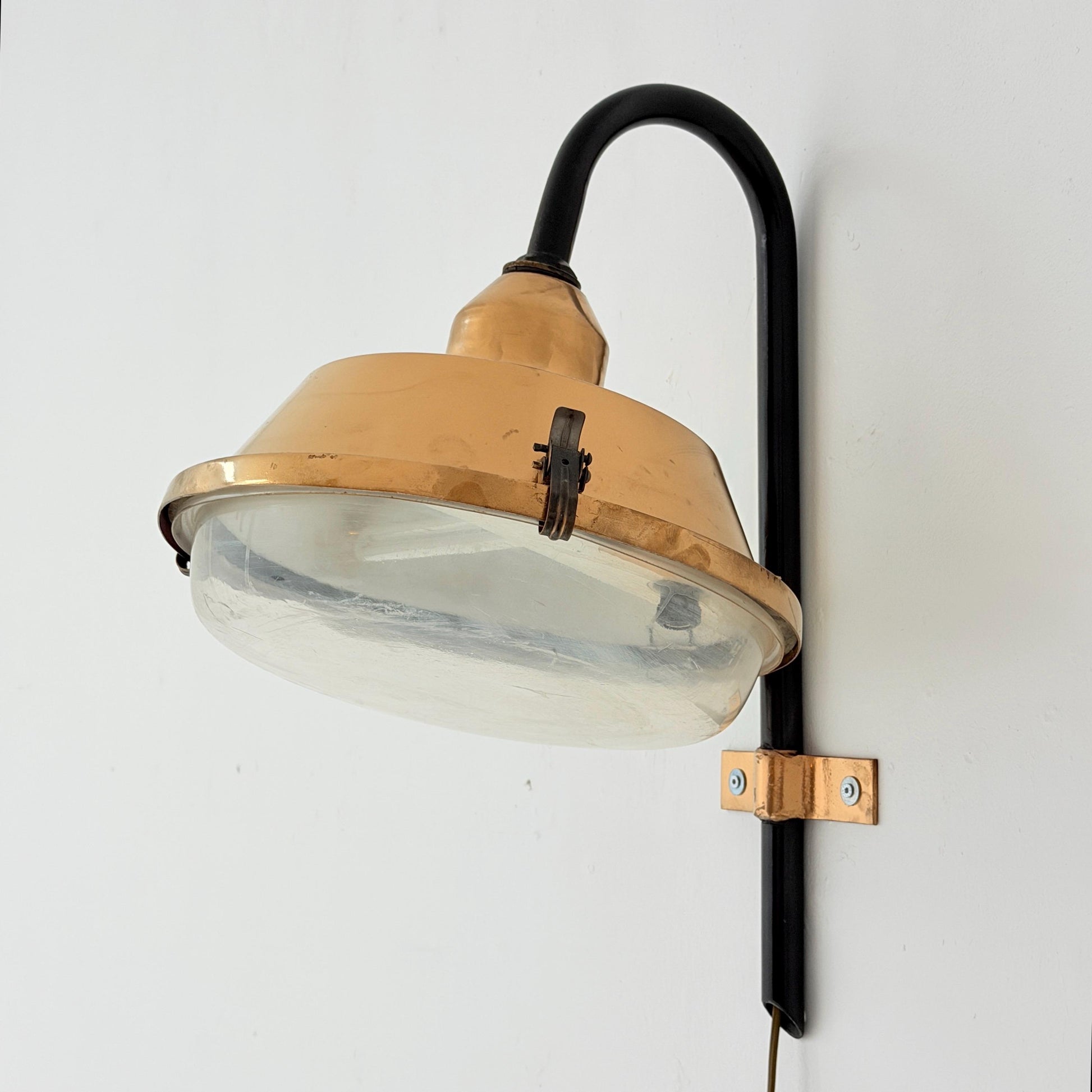 Mid Century Bauhaus Industrial Wall Lamp Hungary 1970s