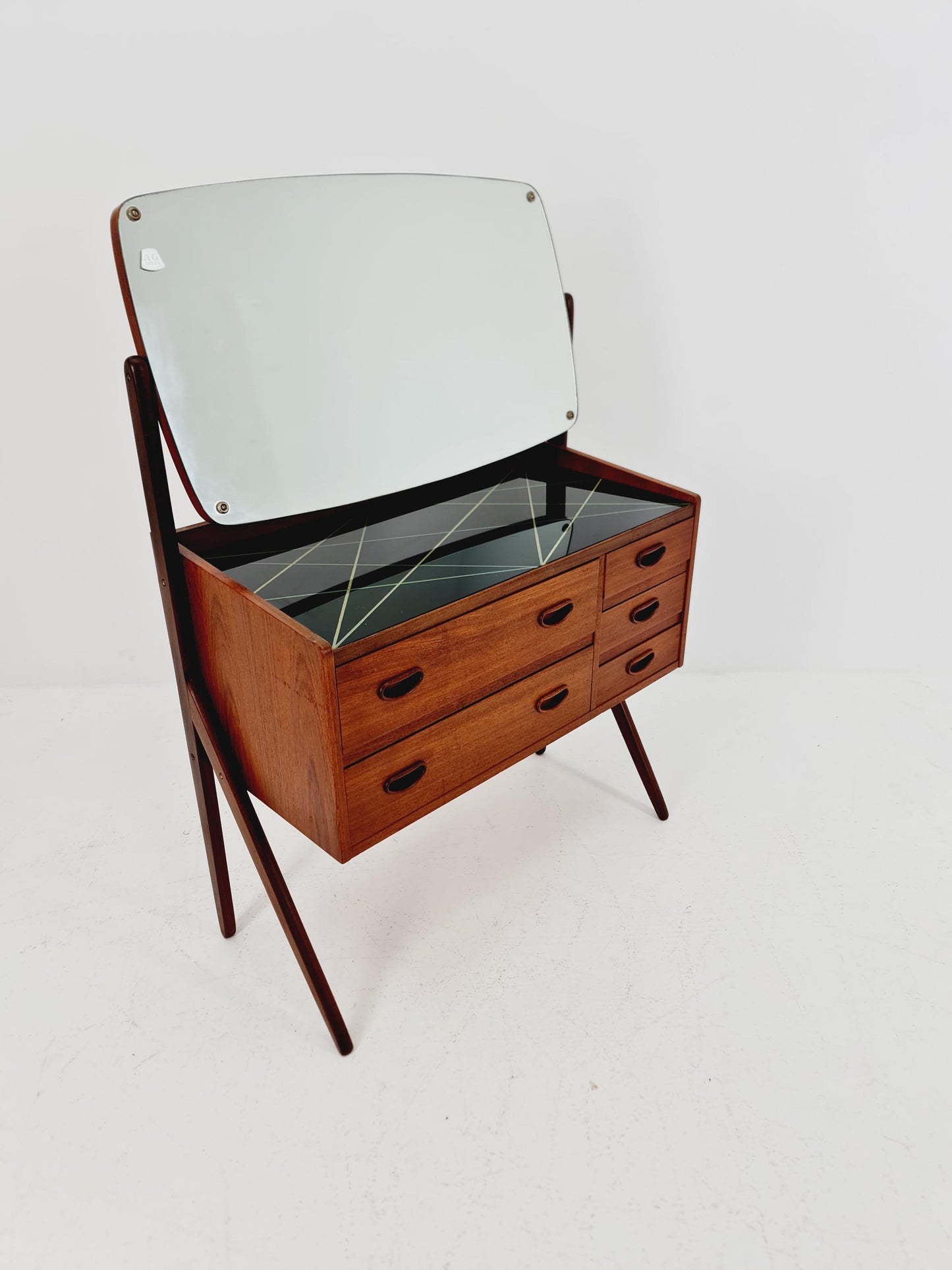 Rare Mid Century Modern Danish Teak vanity table/ make up table by G&T, 1960