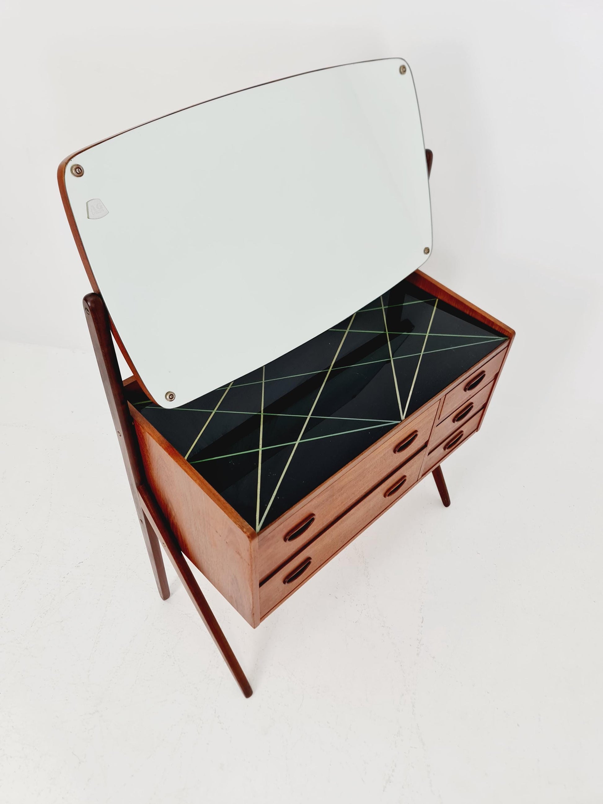Rare Mid Century Modern Danish Teak vanity table/ make up table by G&T, 1960