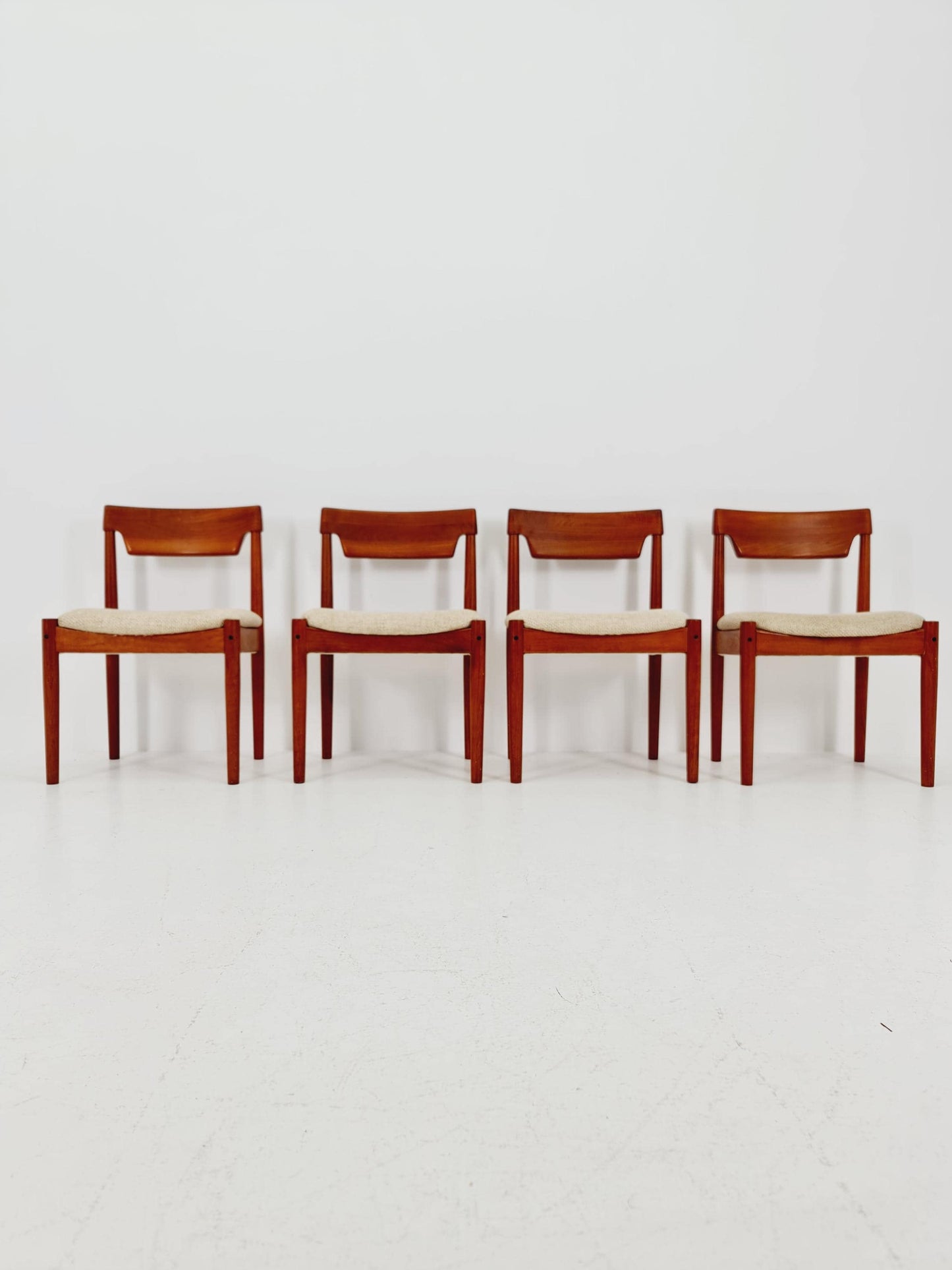 Mid Century Dansih Teak and Leather chair by Grete jalk for Glostrup , 1960s Set of 4