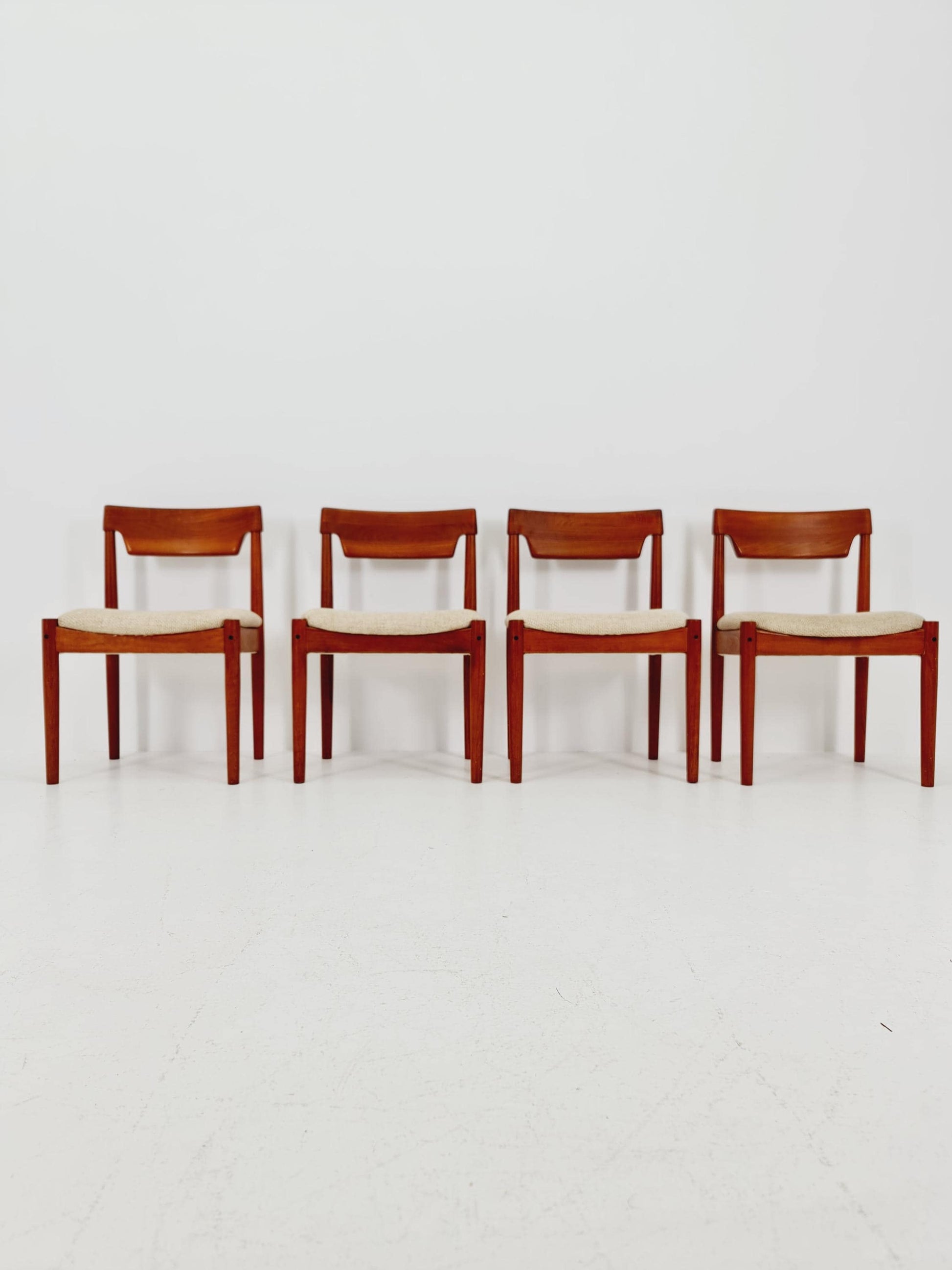 Mid Century Dansih Teak and Leather chair by Grete jalk for Glostrup , 1960s Set of 4
