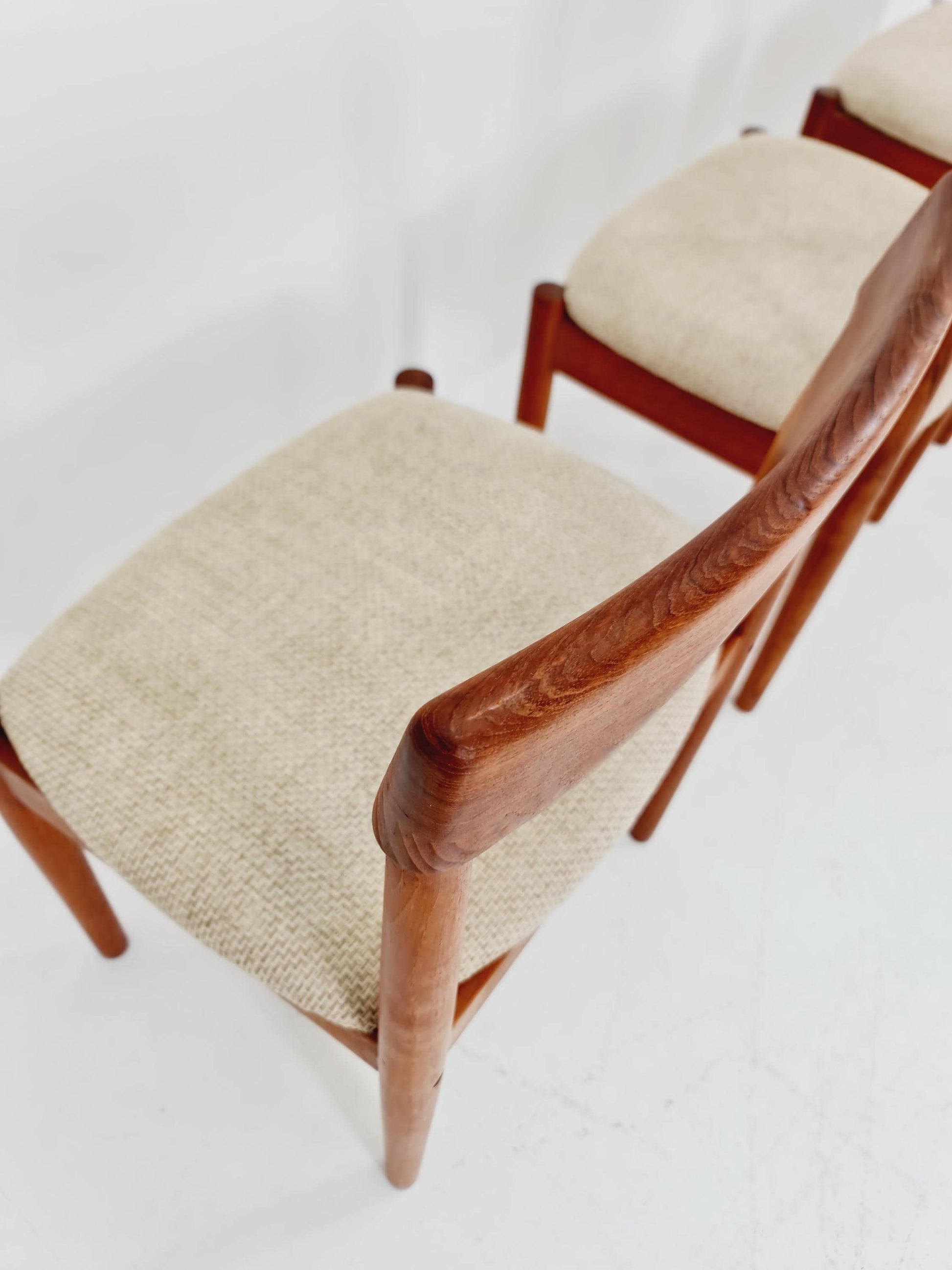 Mid Century Dansih Teak and Leather chair by Grete jalk for Glostrup , 1960s Set of 4