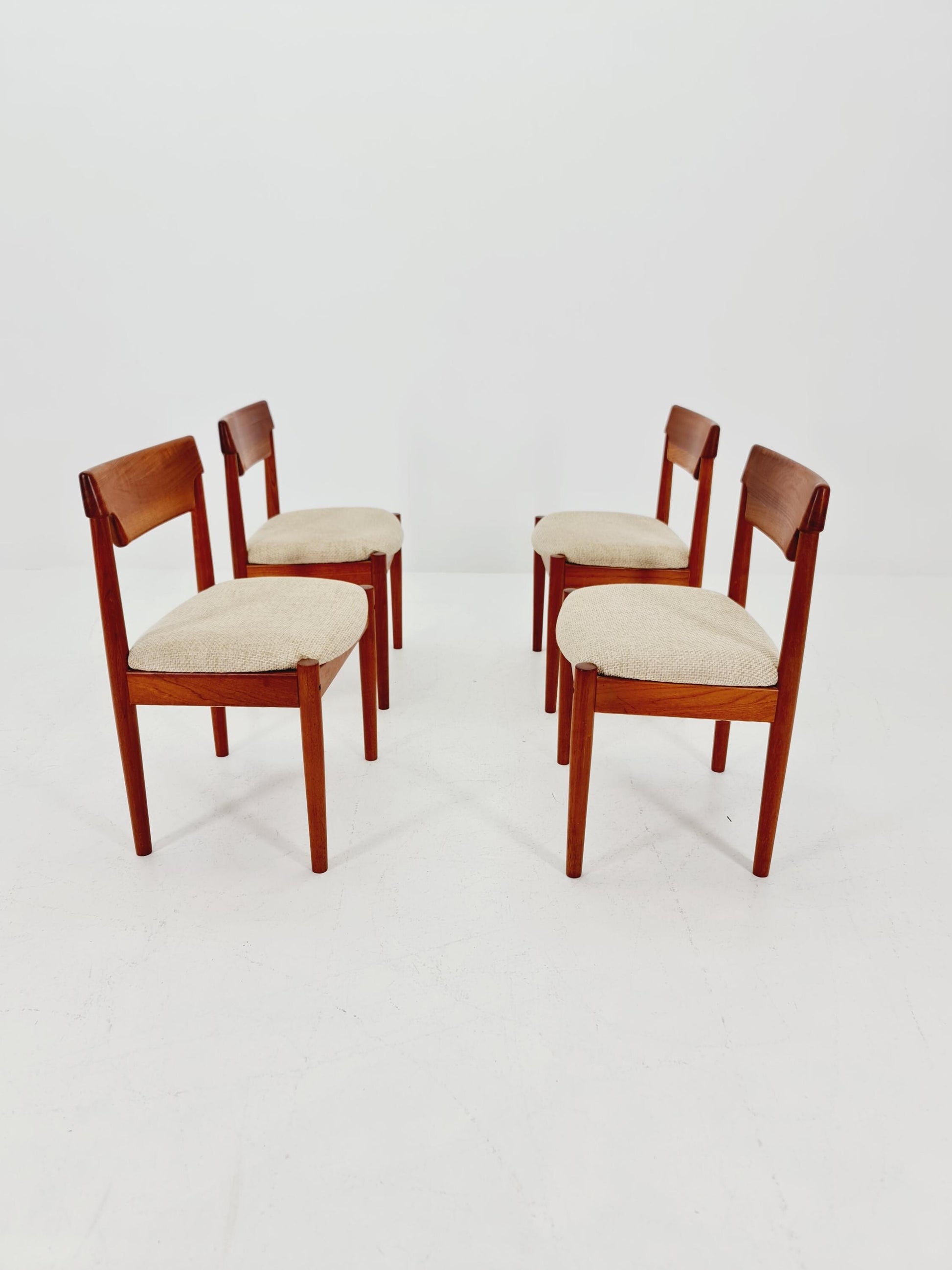 Mid Century Dansih Teak and Leather chair by Grete jalk for Glostrup , 1960s Set of 4