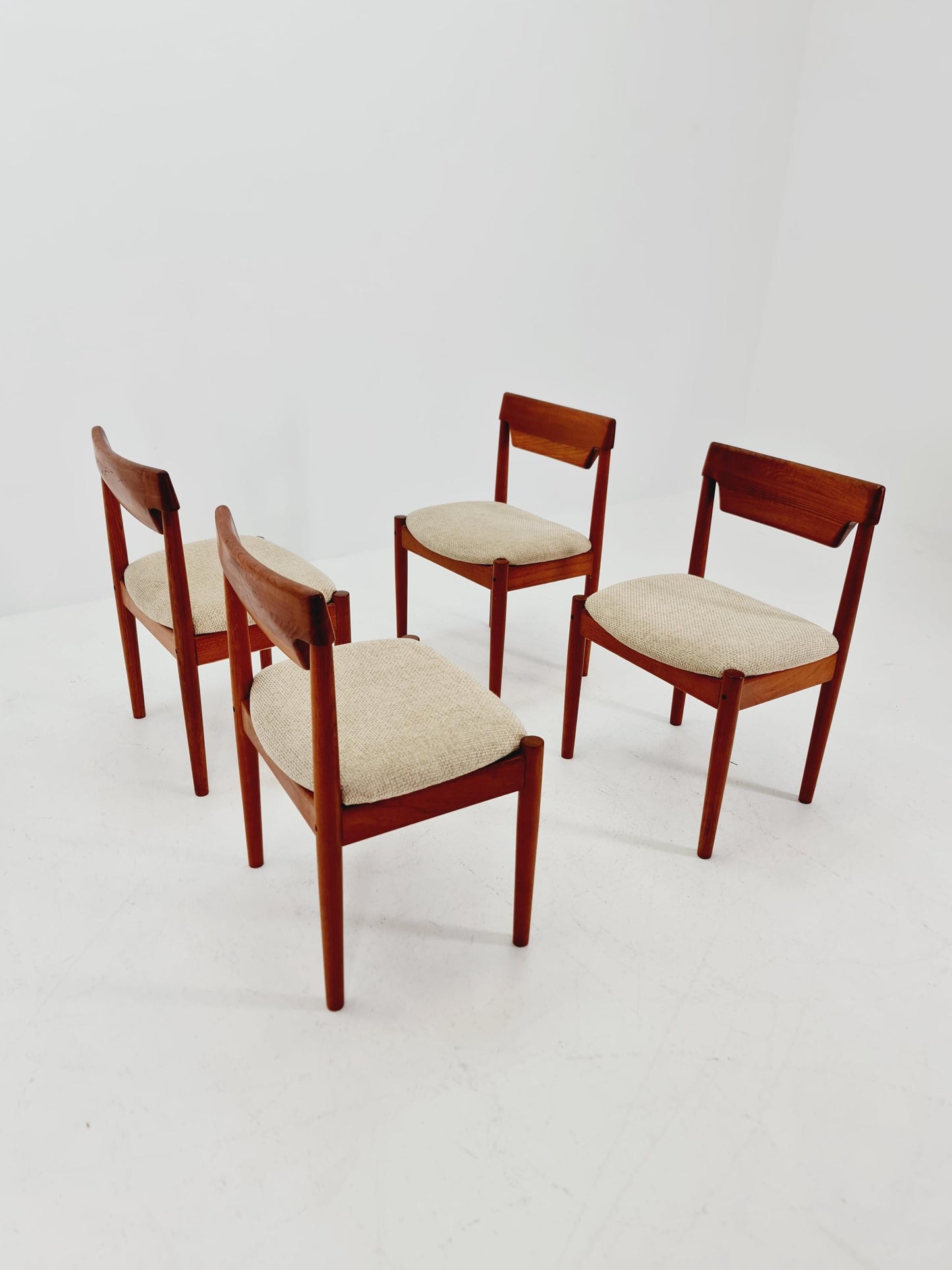 Mid Century Dansih Teak and Leather chair by Grete jalk for Glostrup , 1960s Set of 4