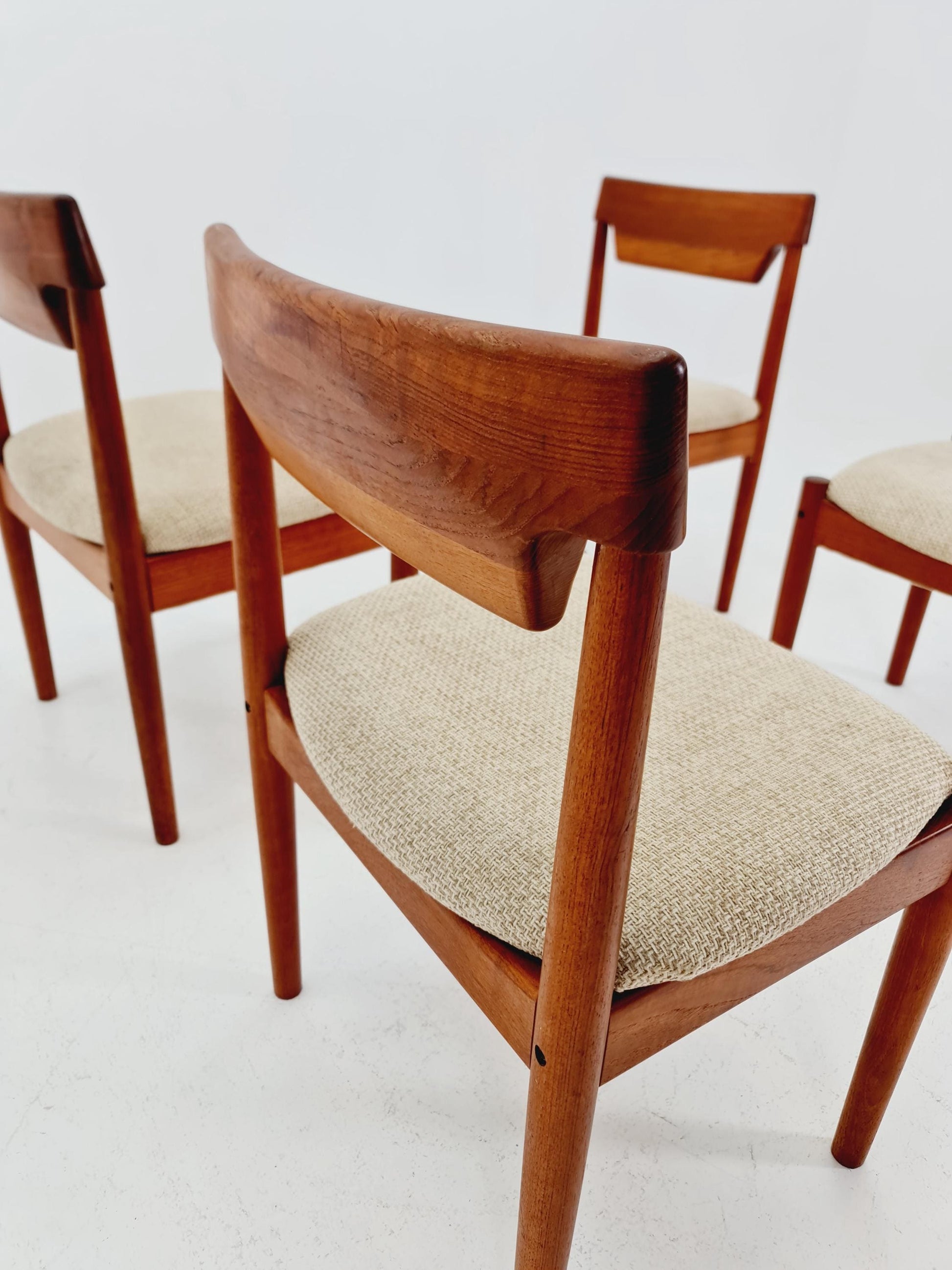Mid Century Dansih Teak and Leather chair by Grete jalk for Glostrup , 1960s Set of 4