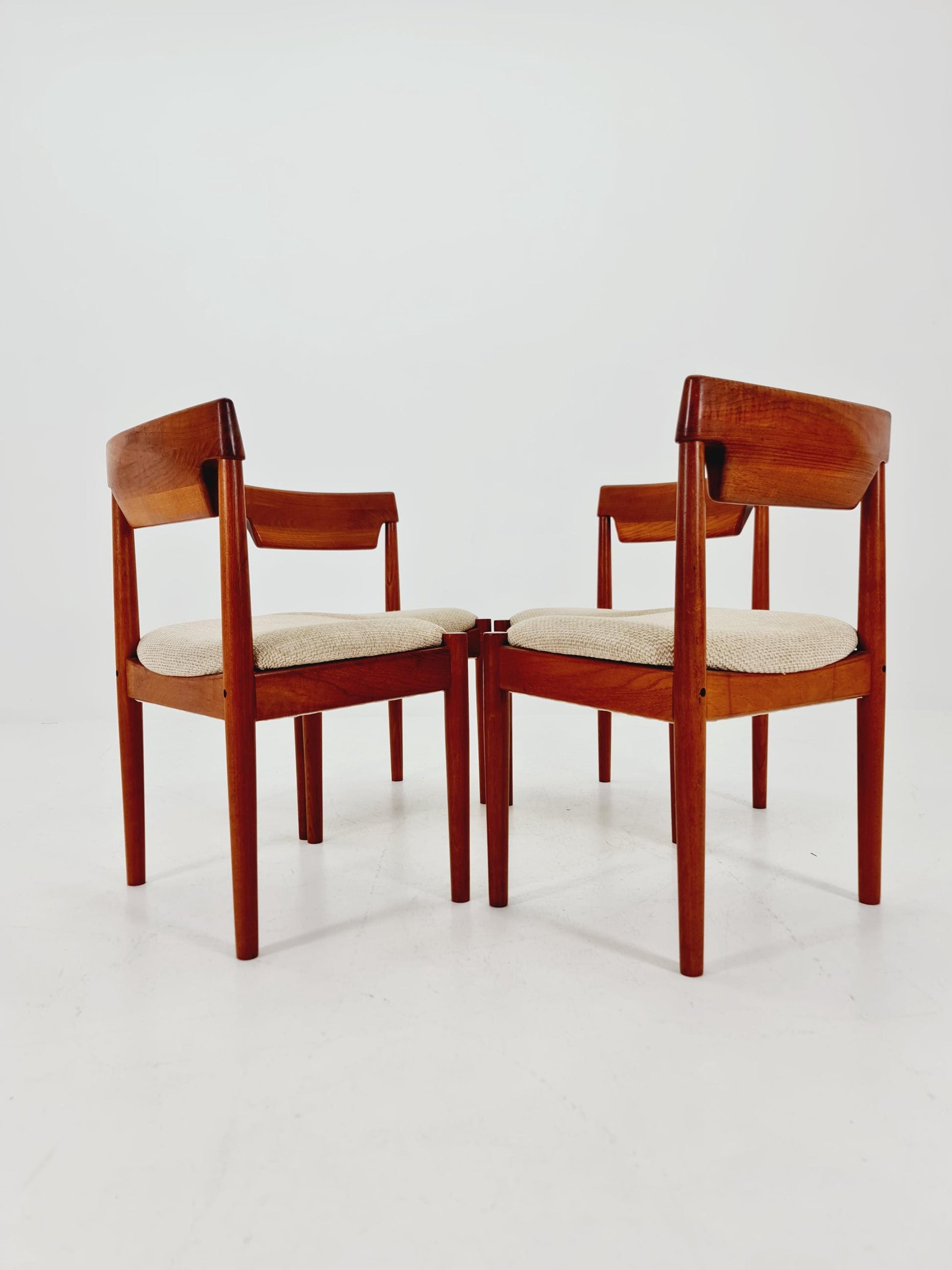 Mid Century Dansih Teak and Leather chair by Grete jalk for Glostrup , 1960s Set of 4
