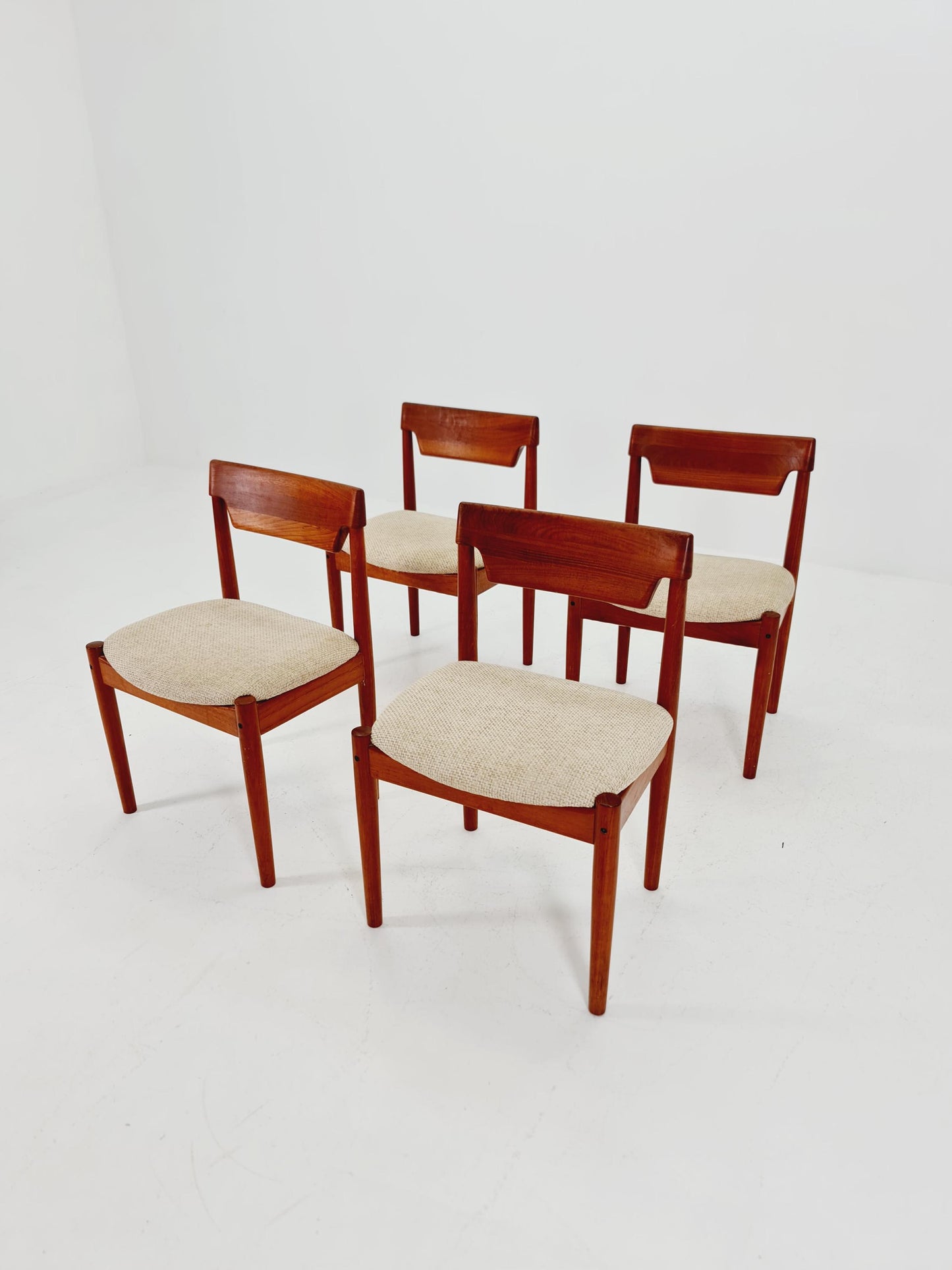 Mid Century Dansih Teak and Leather chair by Grete jalk for Glostrup , 1960s Set of 4