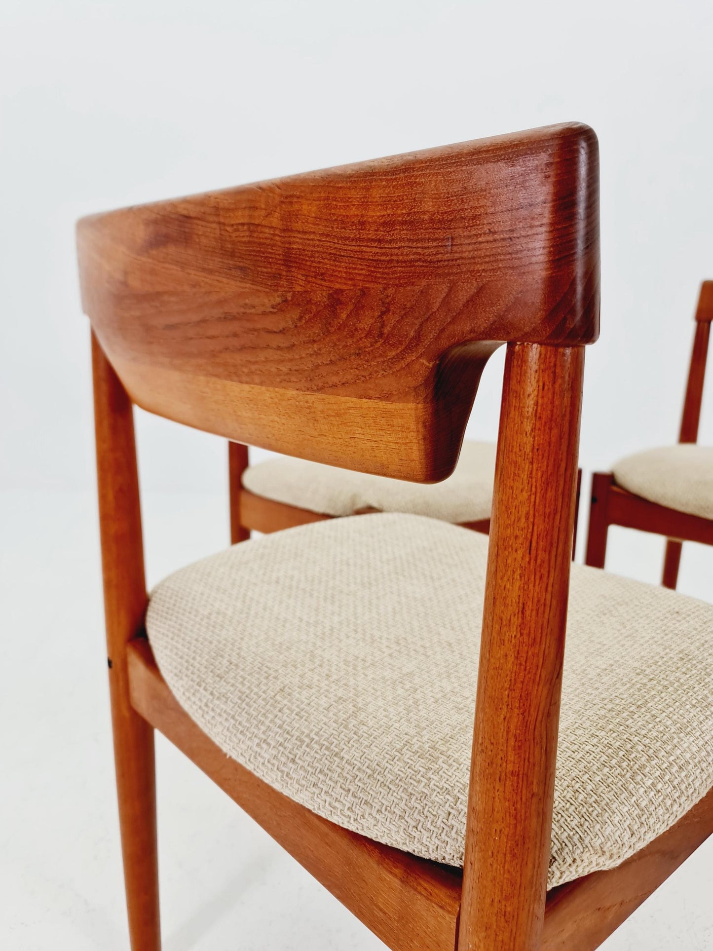 Mid Century Dansih Teak and Leather chair by Grete jalk for Glostrup , 1960s Set of 4