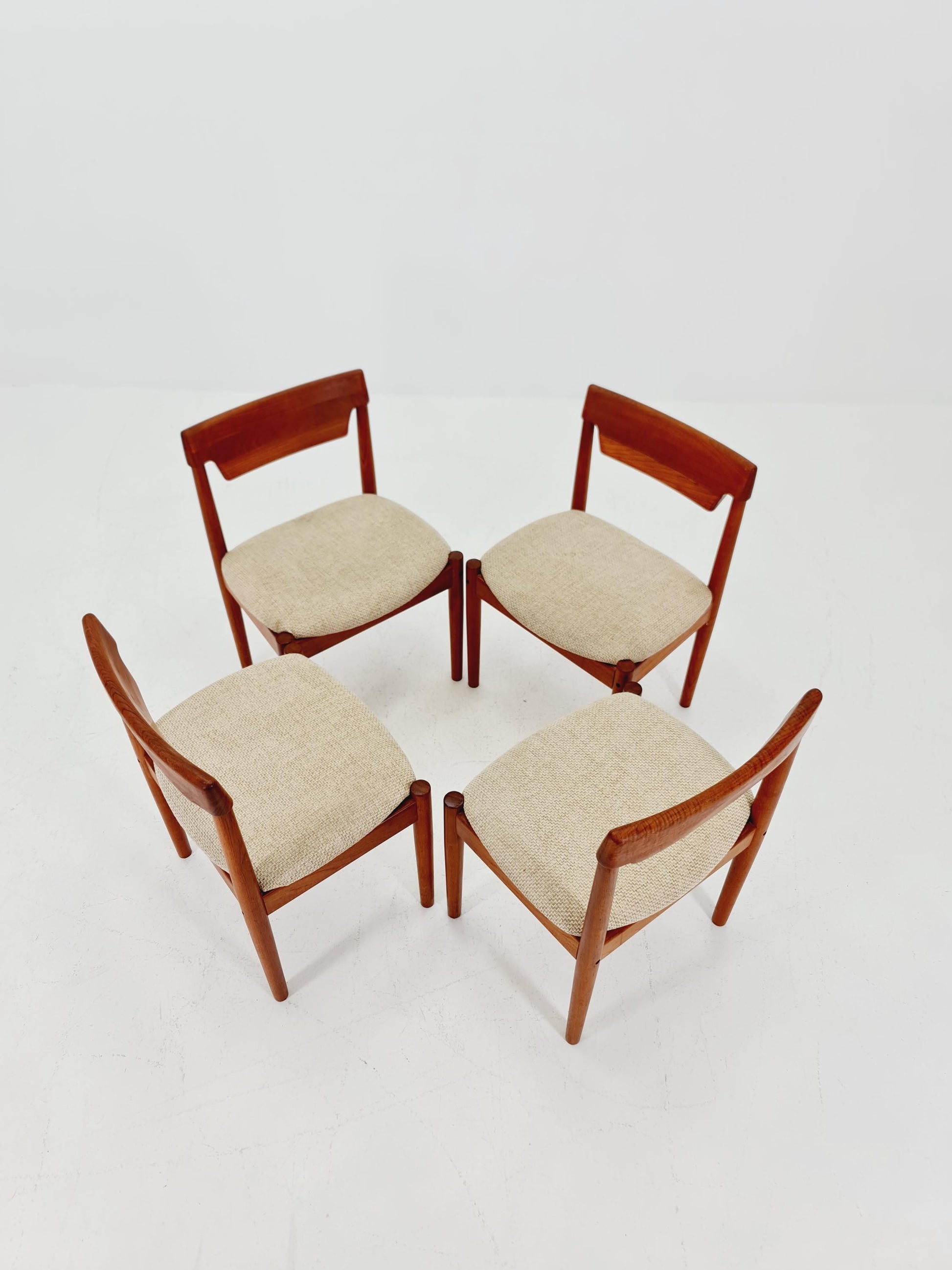 Mid Century Dansih Teak and Leather chair by Grete jalk for Glostrup , 1960s Set of 4