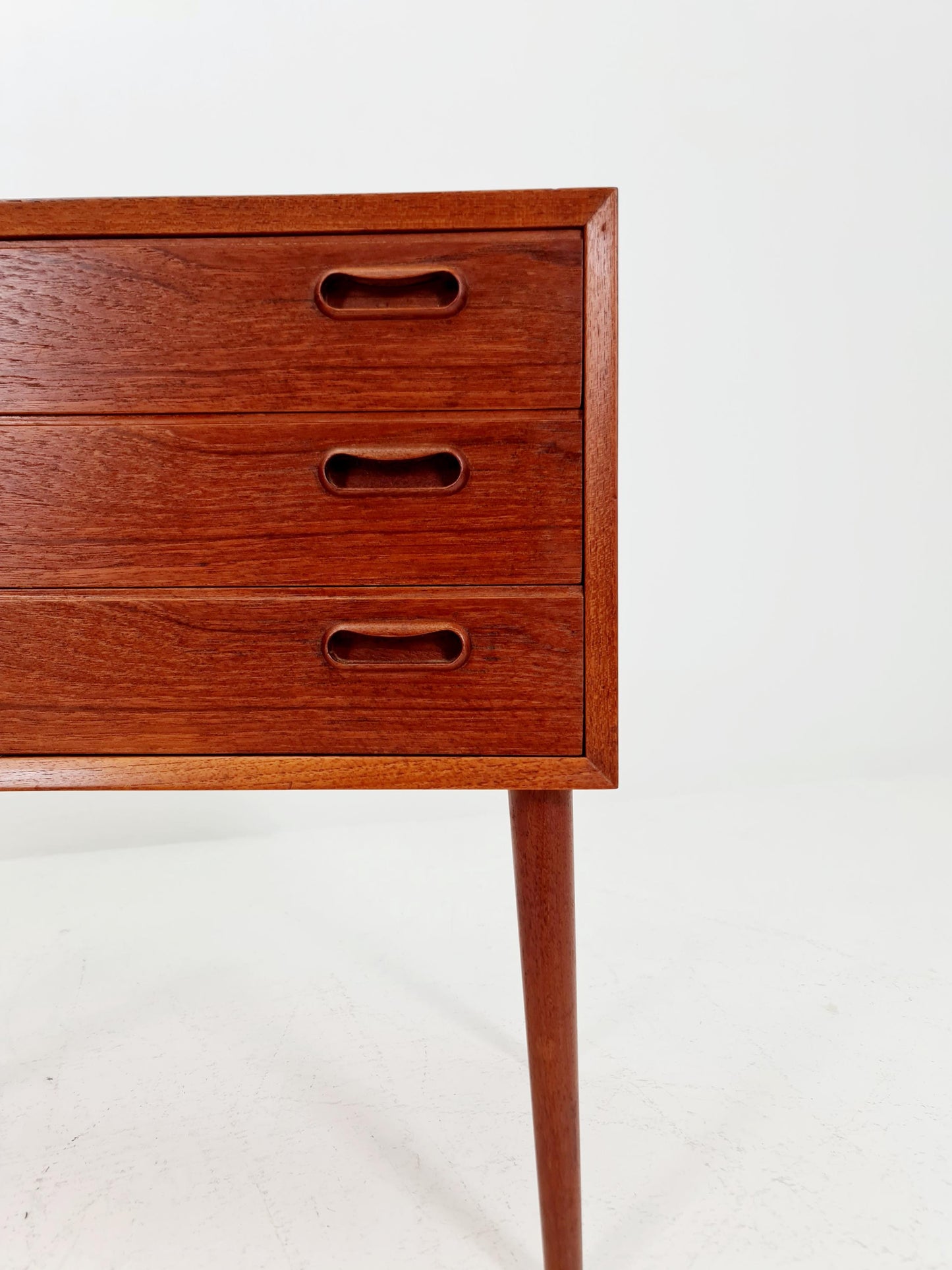 Rare big Midcentury Danish teak Vintage Side table/ Bedside table by Olholm Möbelfabrik, Denmark, 1960s, set of 2
