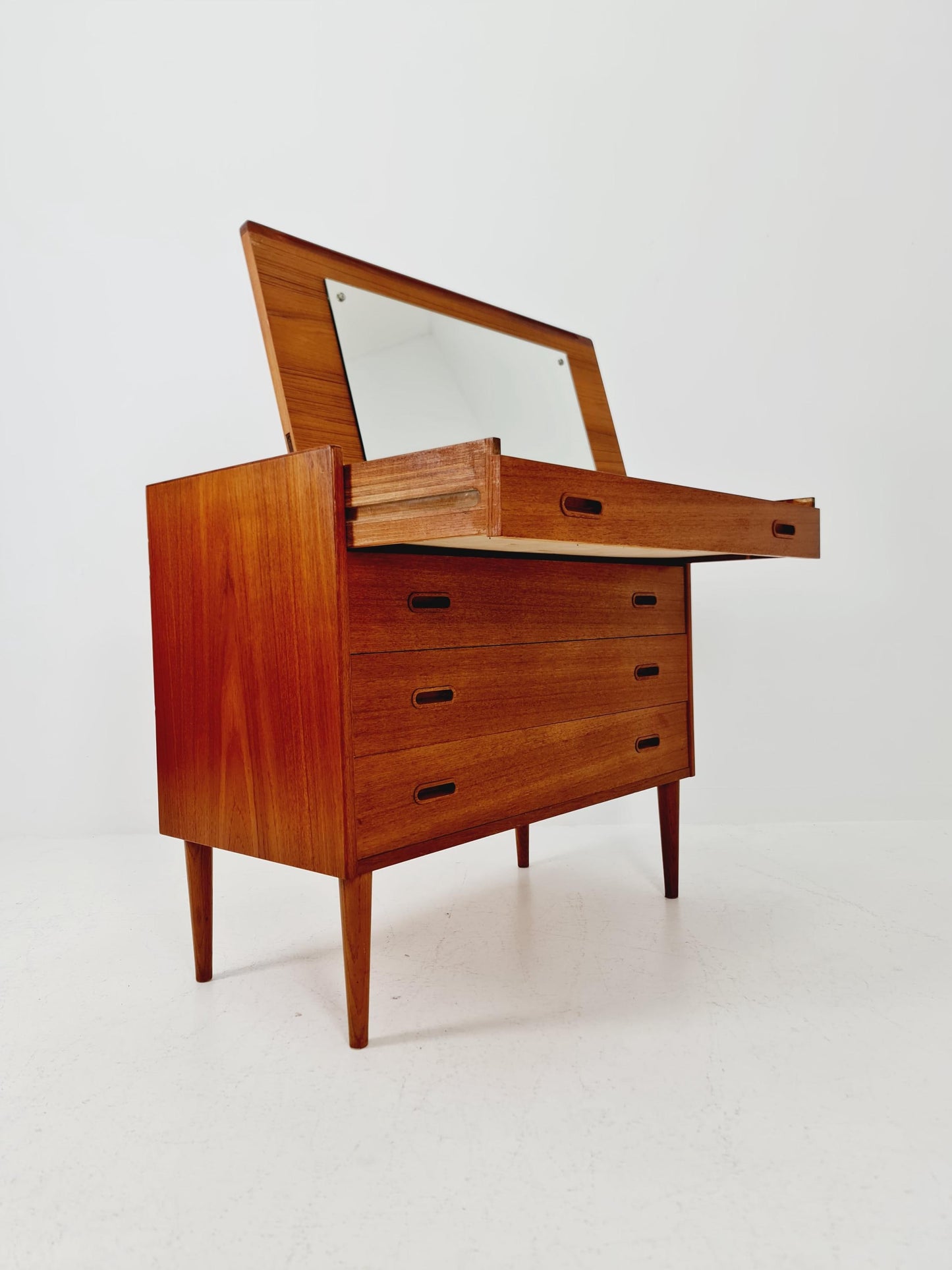 Midcentury Danish vintage teak secretary, vanity /Make up table for Olholm Möbelfabrik , 1960s