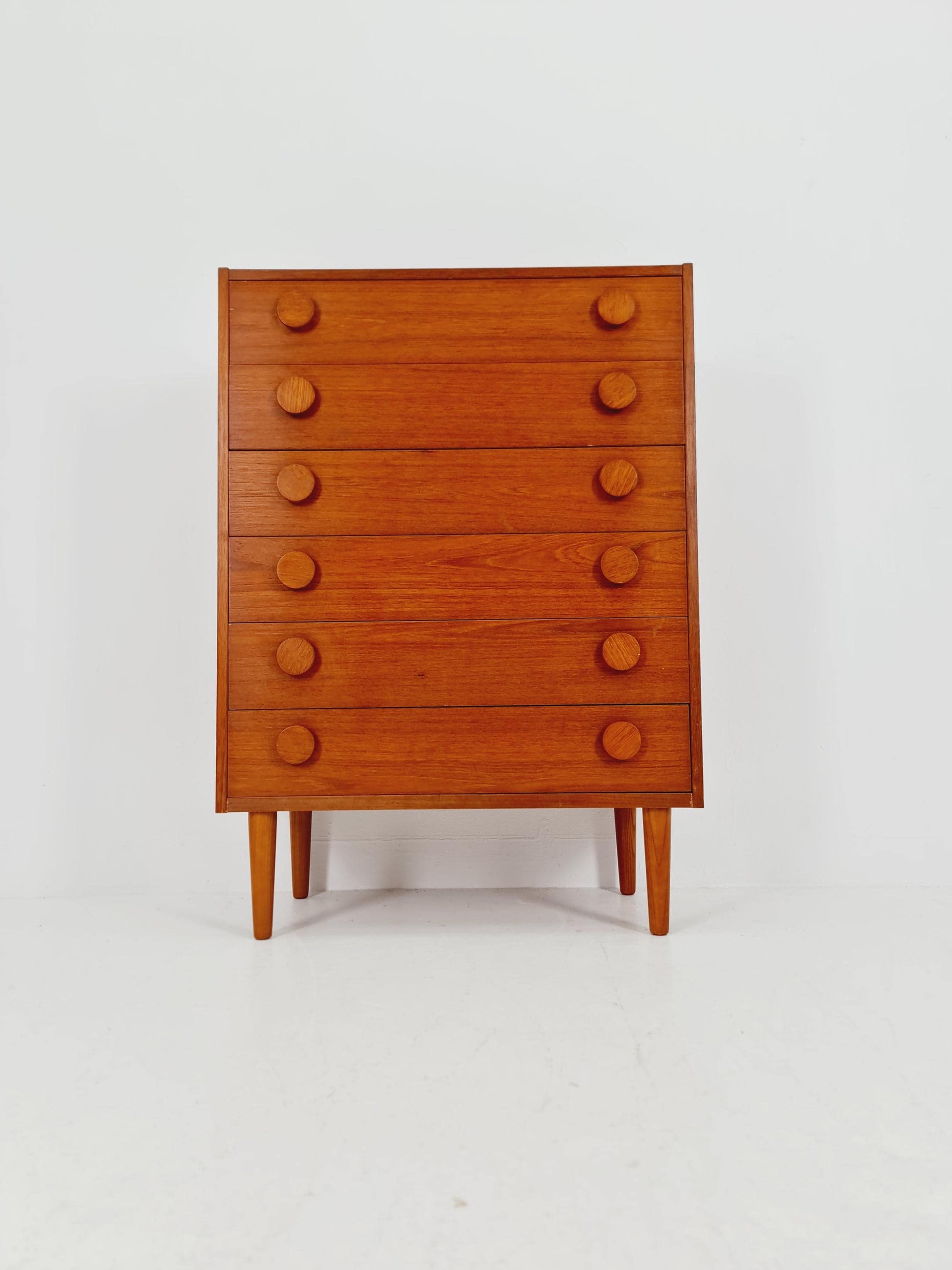 Midcentury danish design chest of drawers / drawer dresser /6 drawers cabinet By Ejsing Möbelfabrik 1960s