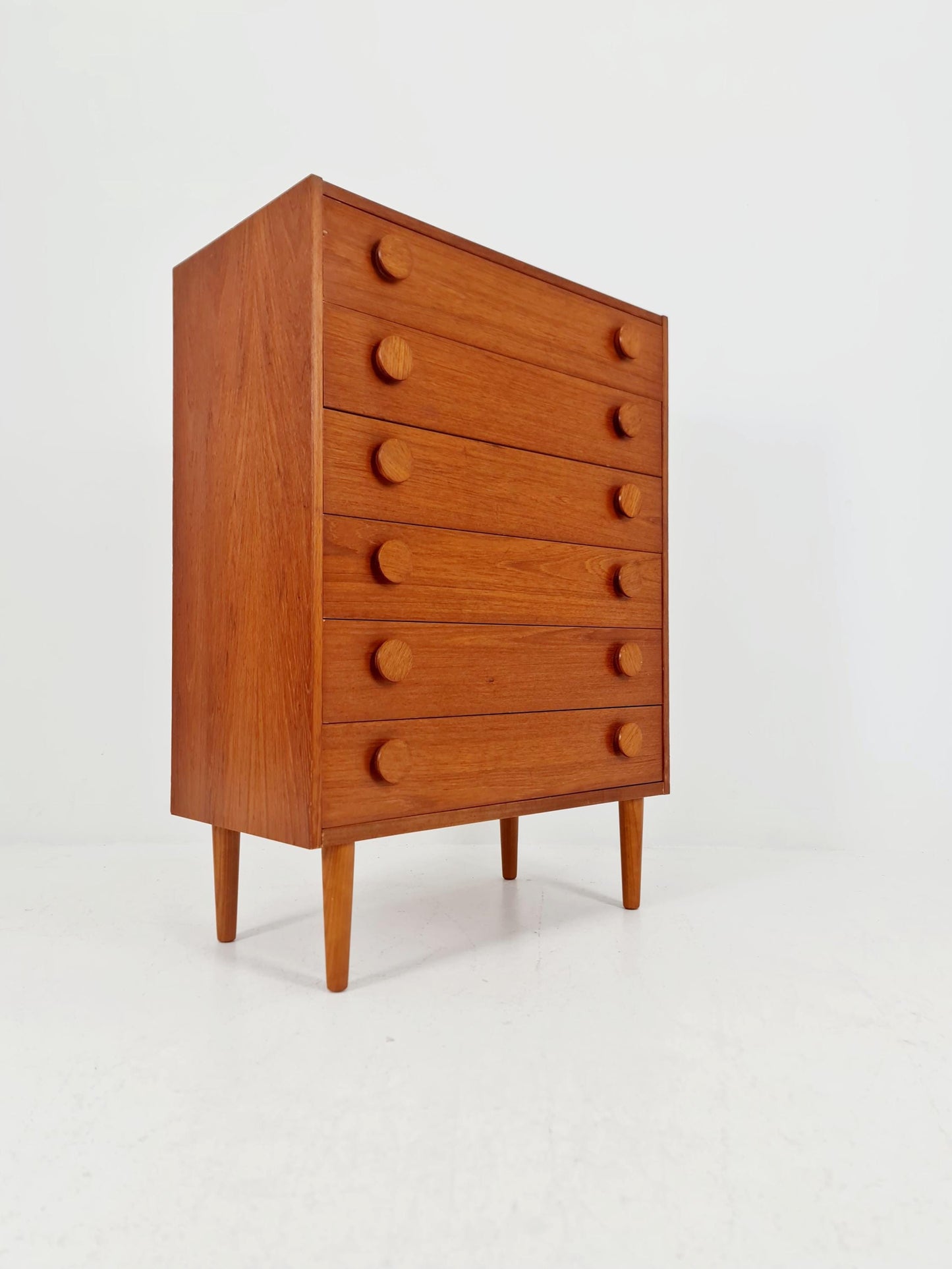 Midcentury danish design chest of drawers / drawer dresser /6 drawers cabinet By Ejsing Möbelfabrik 1960s