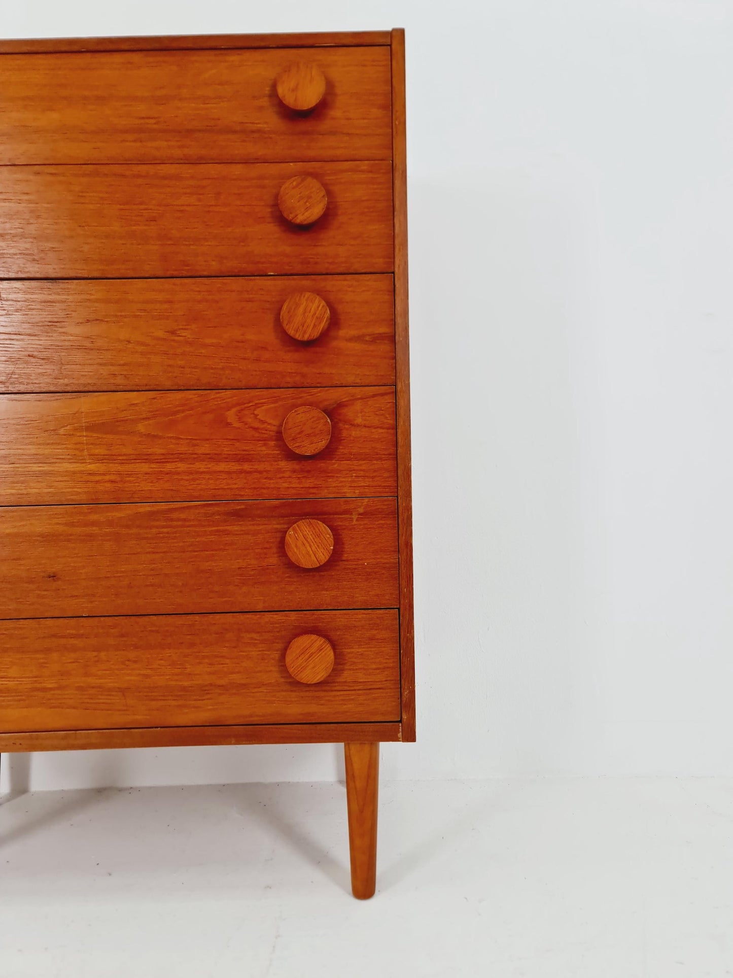 Midcentury danish design chest of drawers / drawer dresser /6 drawers cabinet By Ejsing Möbelfabrik 1960s
