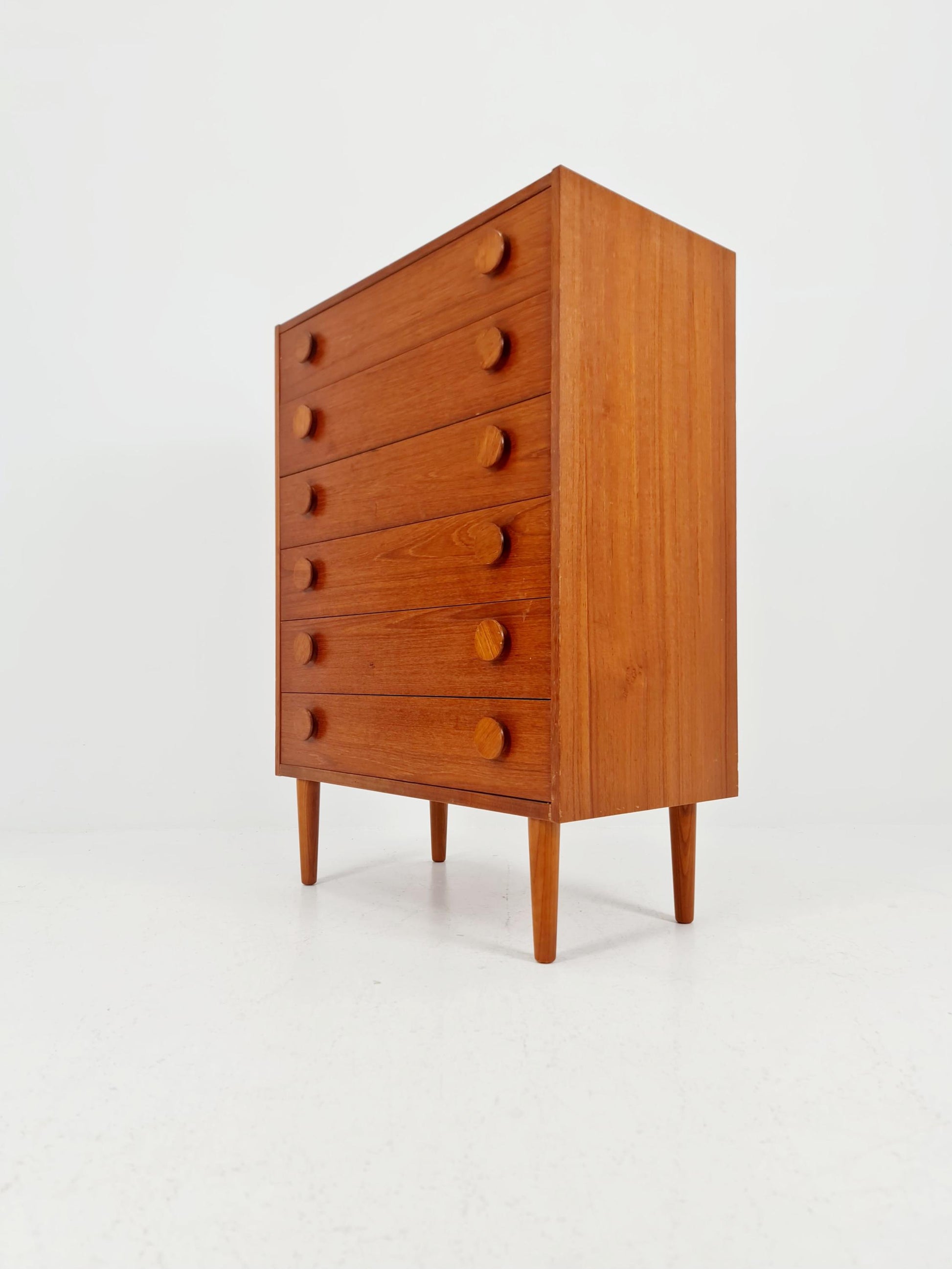 Midcentury danish design chest of drawers / drawer dresser /6 drawers cabinet By Ejsing Möbelfabrik 1960s