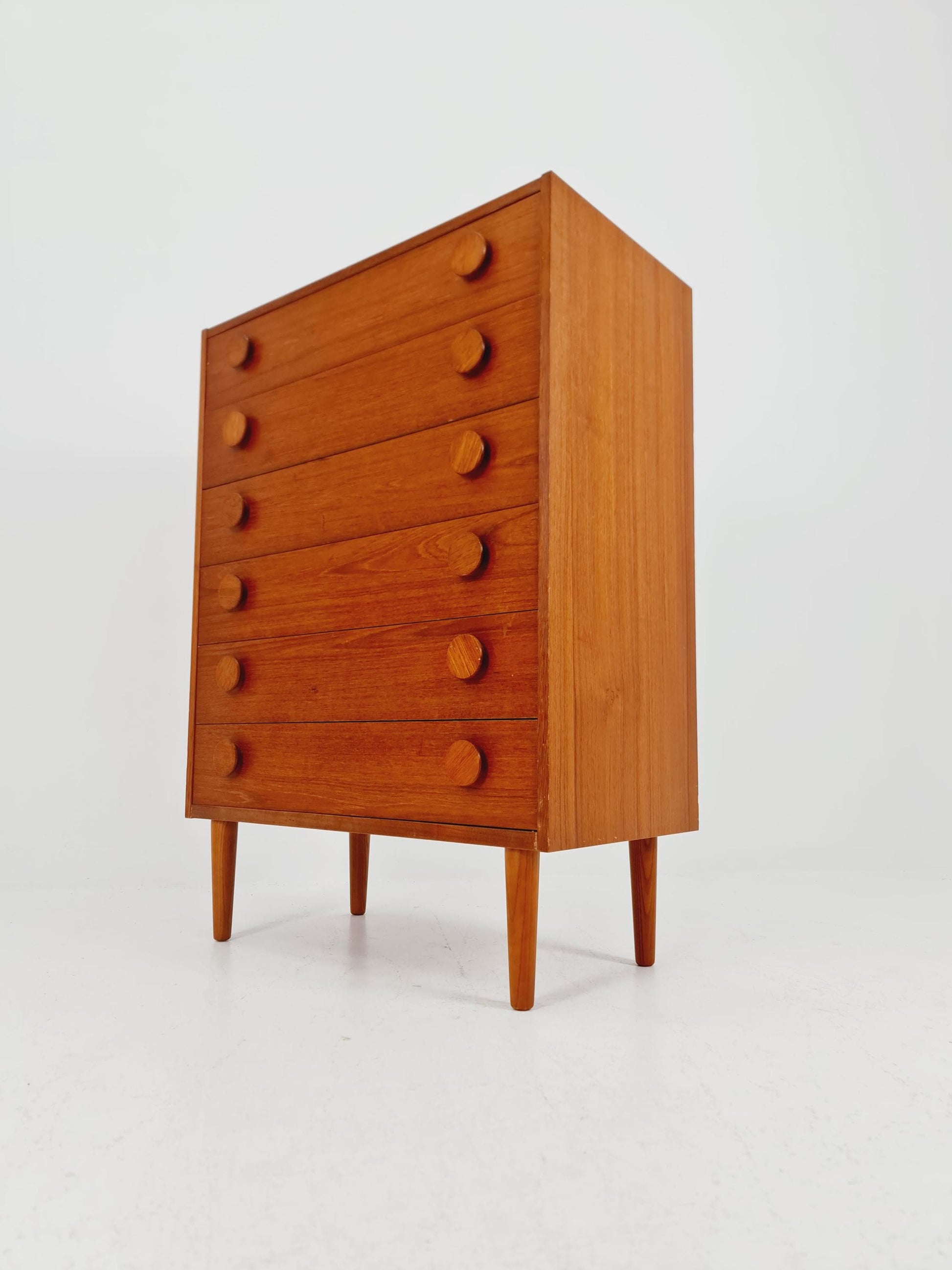 Midcentury danish design chest of drawers / drawer dresser /6 drawers cabinet By Ejsing Möbelfabrik 1960s