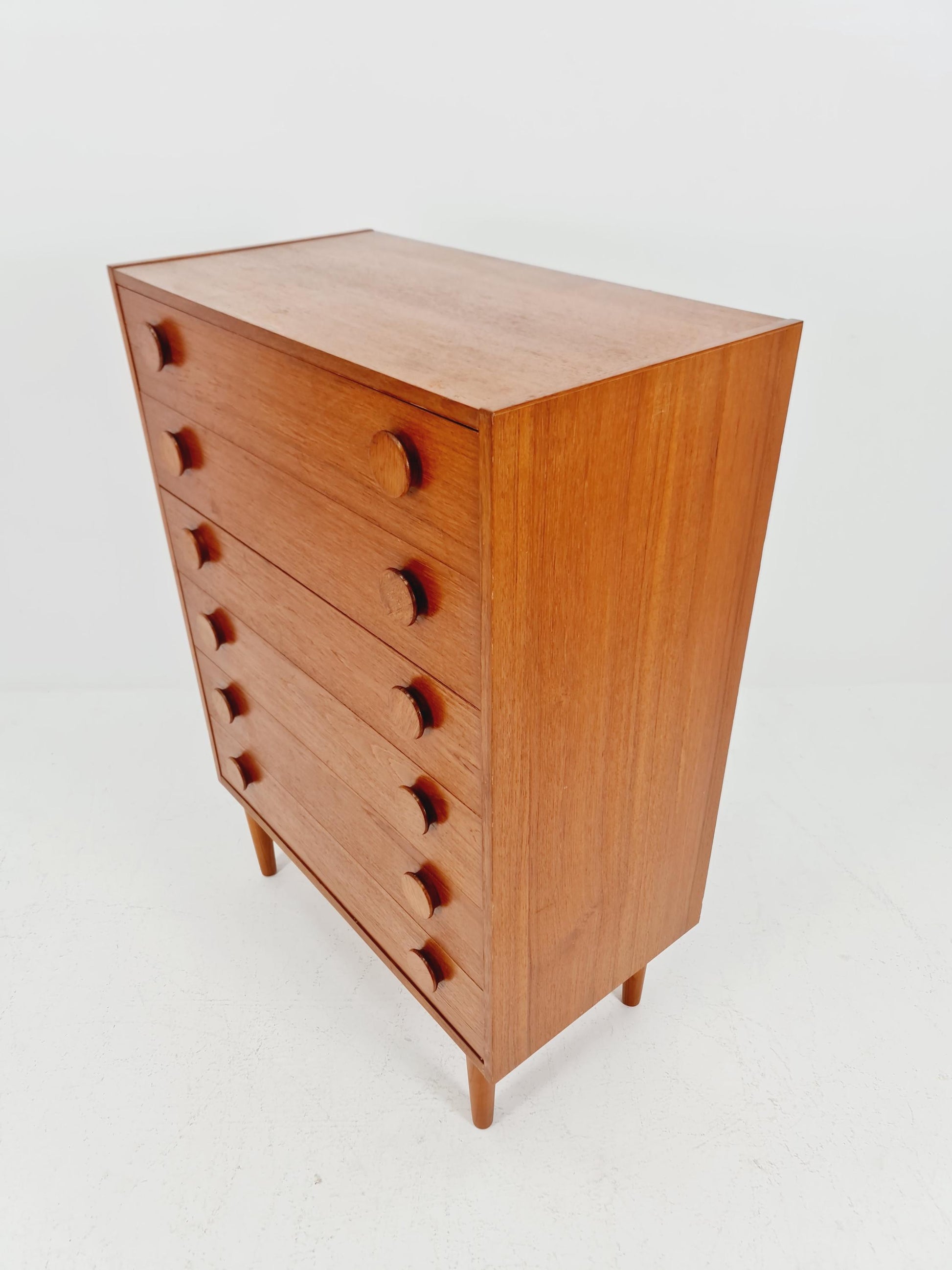 Midcentury danish design chest of drawers / drawer dresser /6 drawers cabinet By Ejsing Möbelfabrik 1960s