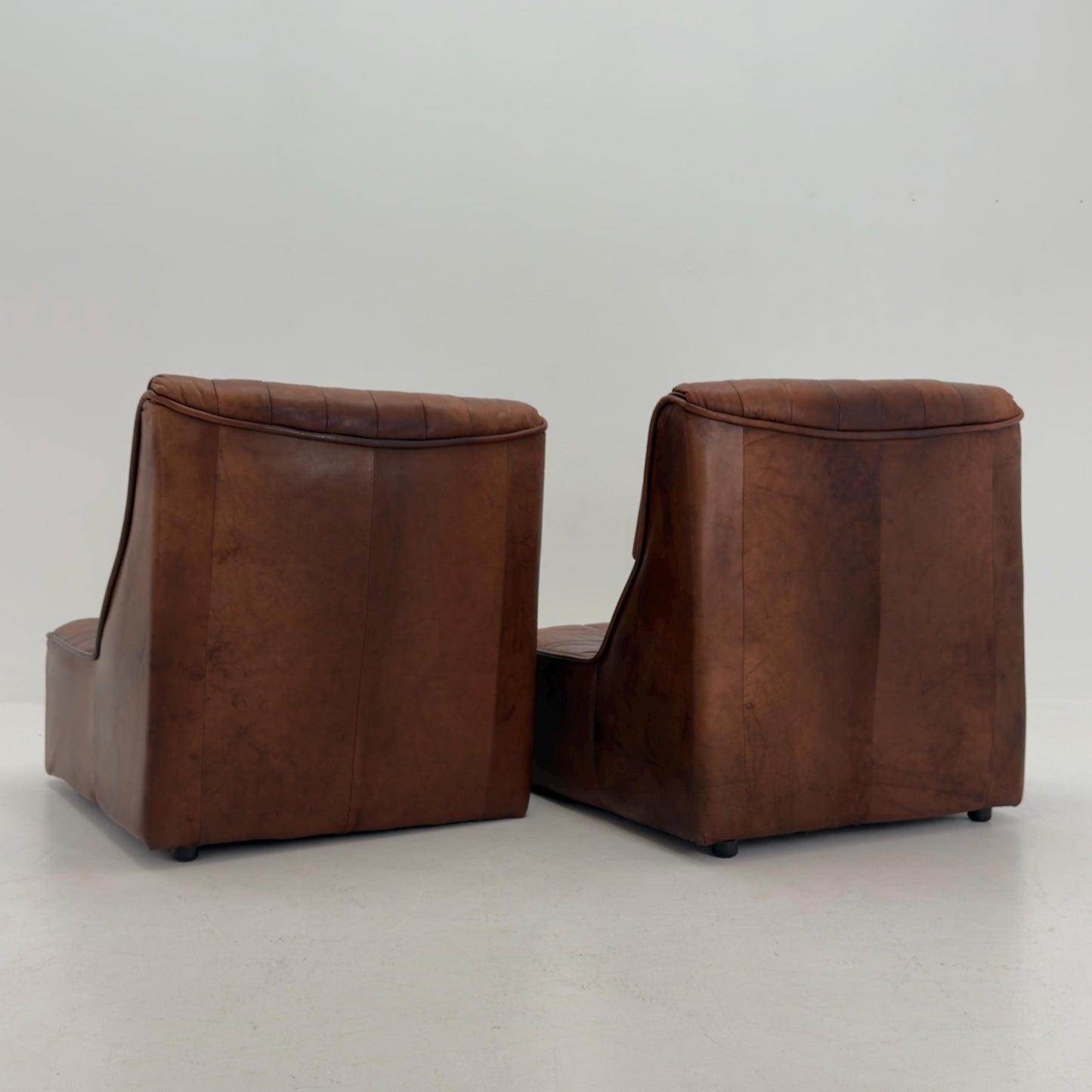 1 of 2 Mid Century brown Leather Lounge Chairs, Germany 1970s