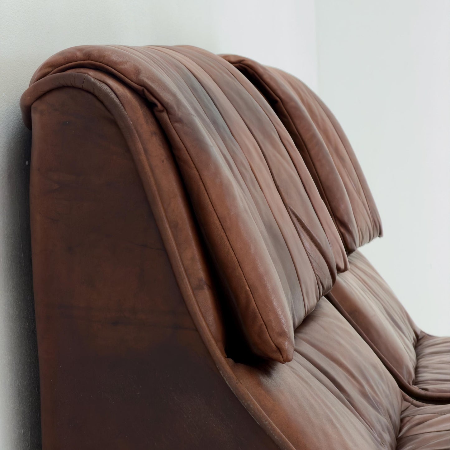 1 of 2 Mid Century brown Leather Lounge Chairs, Germany 1970s