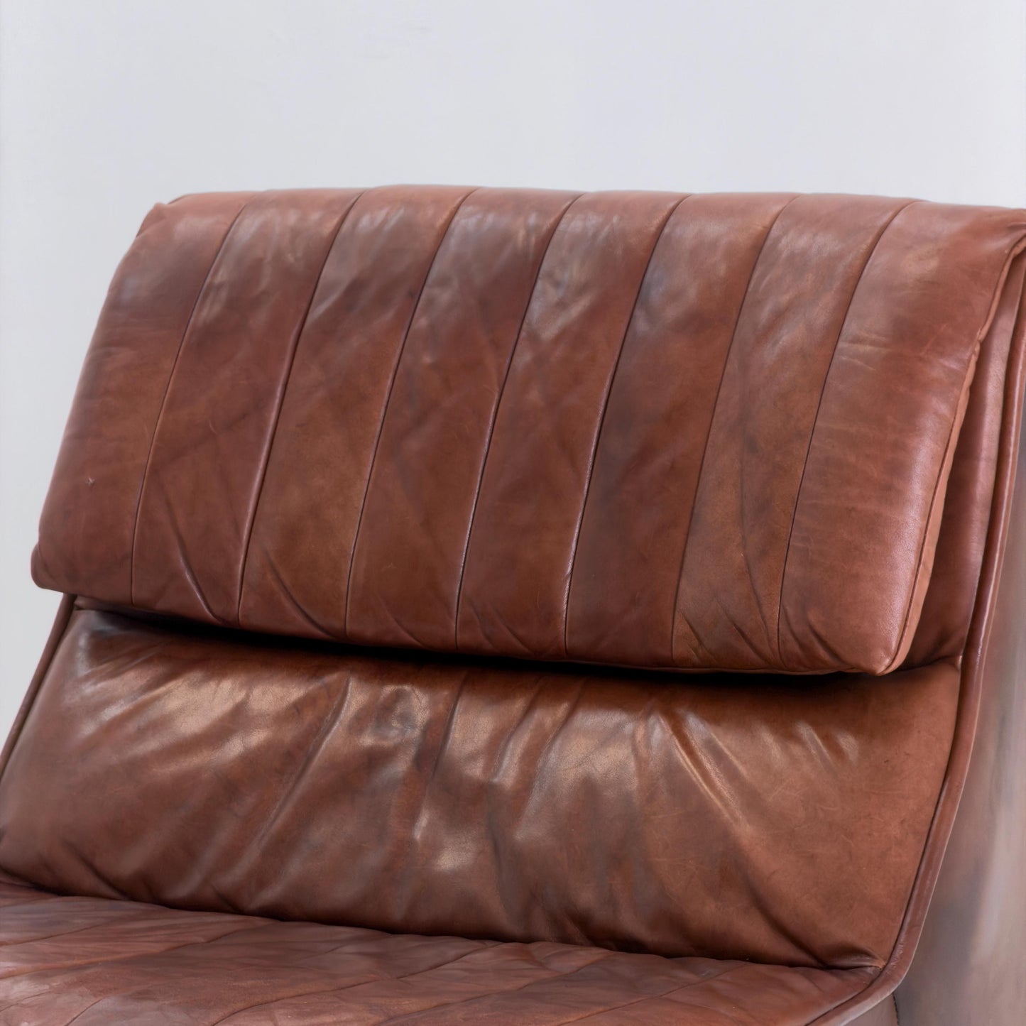 1 of 2 Mid Century brown Leather Lounge Chairs, Germany 1970s