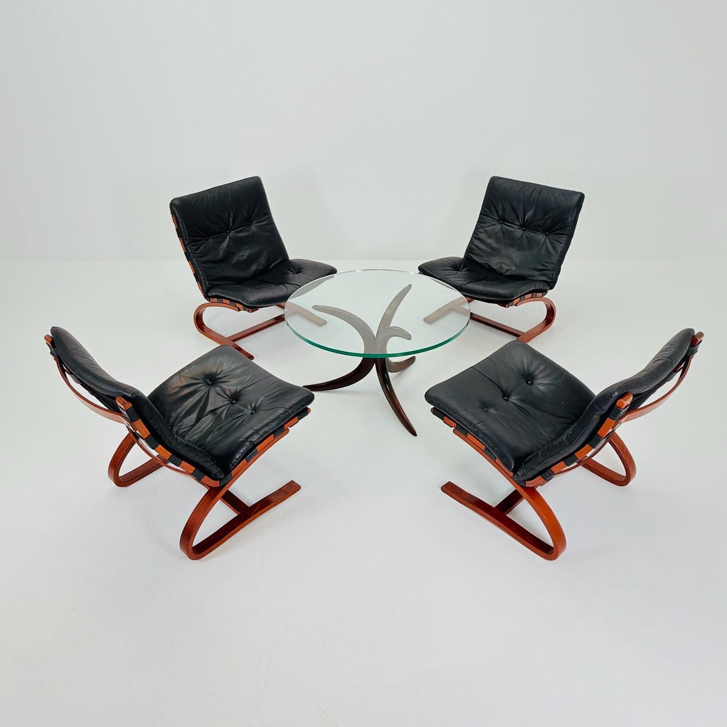 1of 4 Mid century Kangu Lounge Chairs by Elsa Solheim and Nordahl Solheim for Rybo 1970s