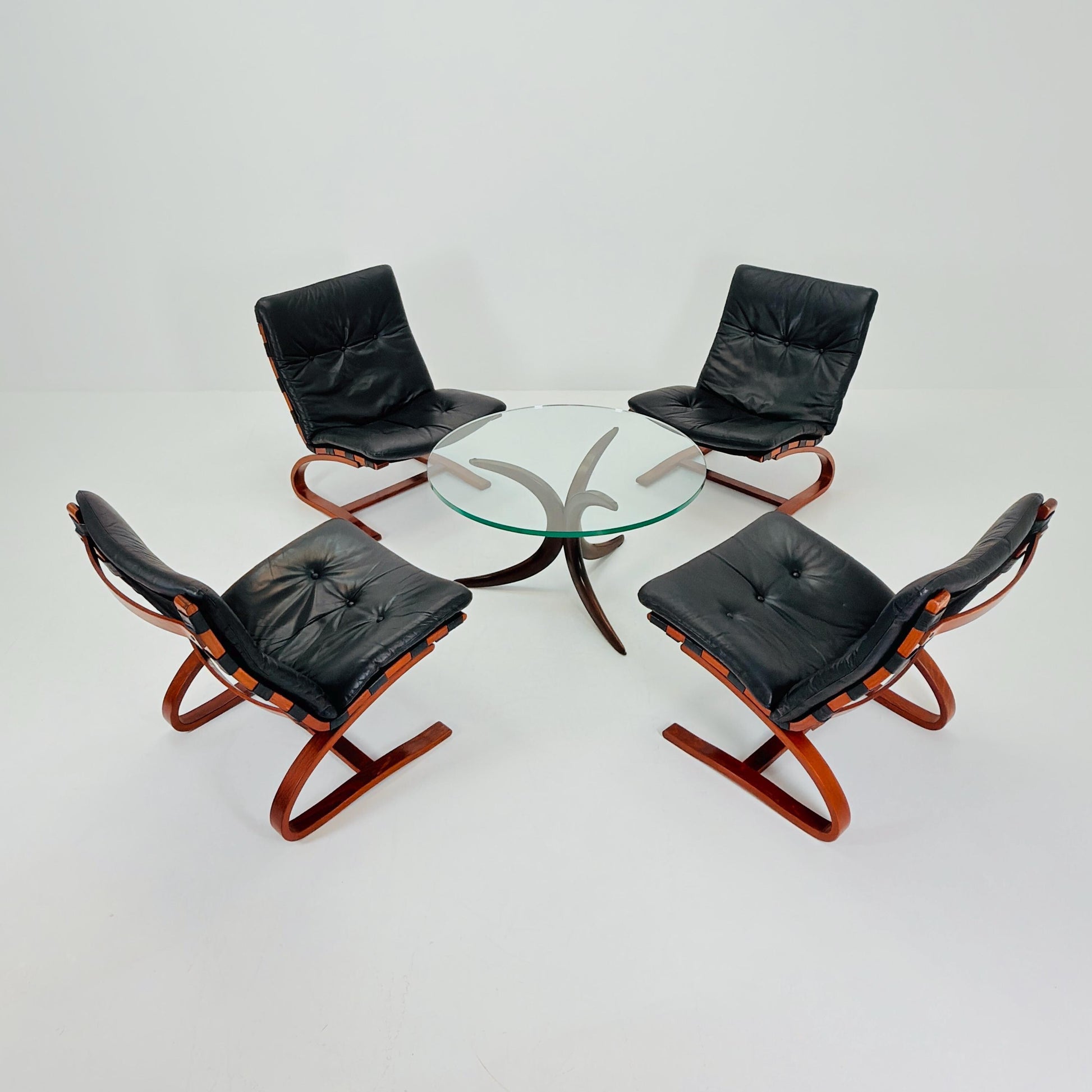 1of 4 Mid century Kangu Lounge Chairs by Elsa Solheim and Nordahl Solheim for Rybo 1970s
