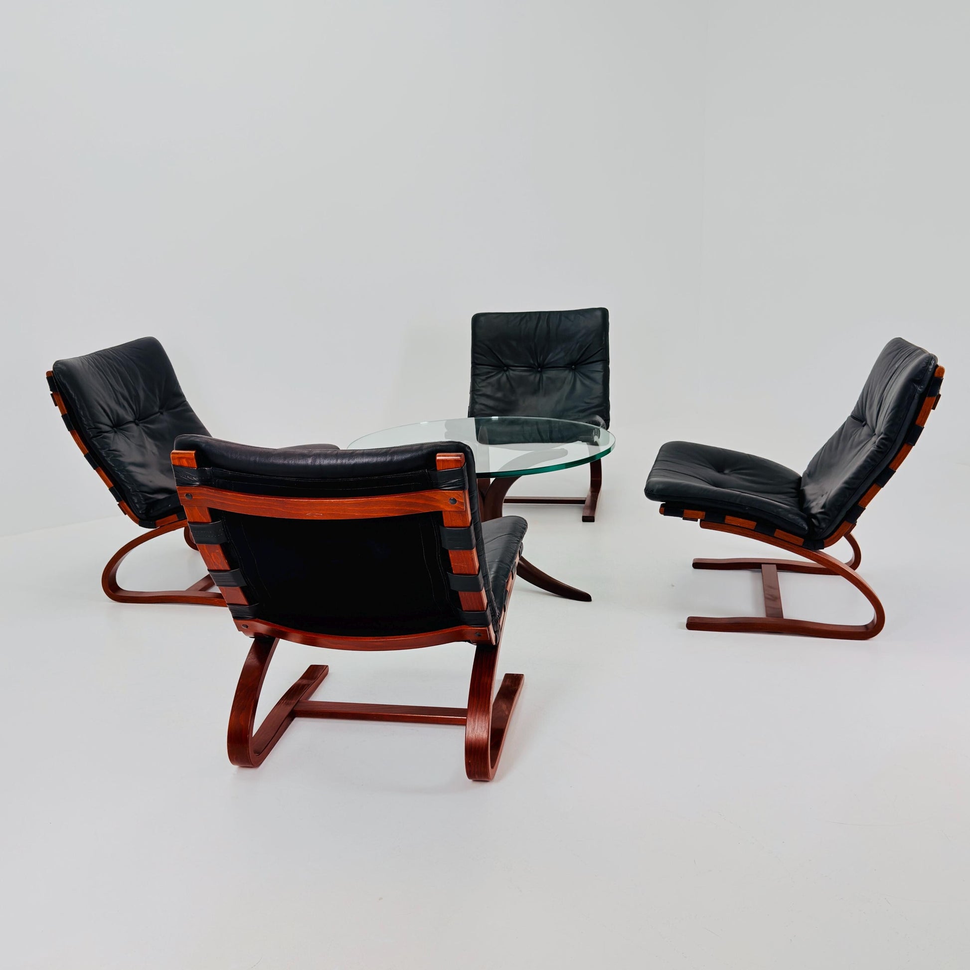 1of 4 Mid century Kangu Lounge Chairs by Elsa Solheim and Nordahl Solheim for Rybo 1970s