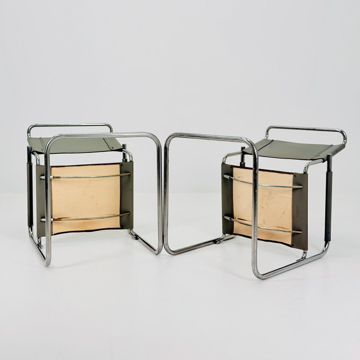 Set of 2 Iconic gray Leather S34 Cantilever Chairs by Mart Stam for Thonet – Bauhaus Design, 1980s Germany